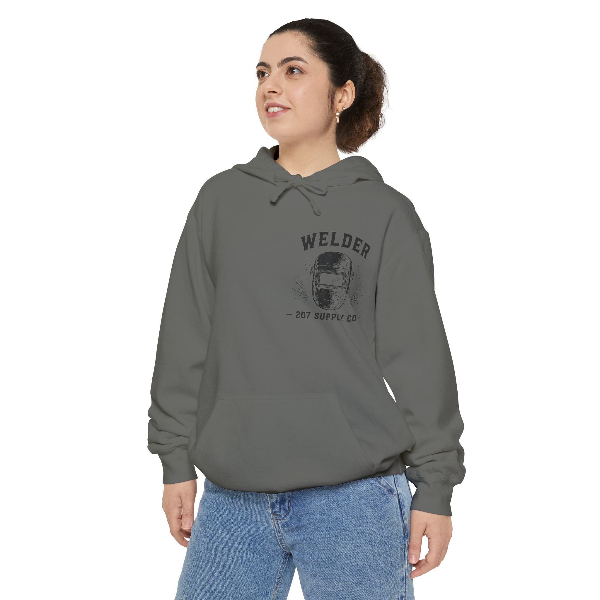 Premium Welder Hoodie - Vintage Welding Helmet Graphic