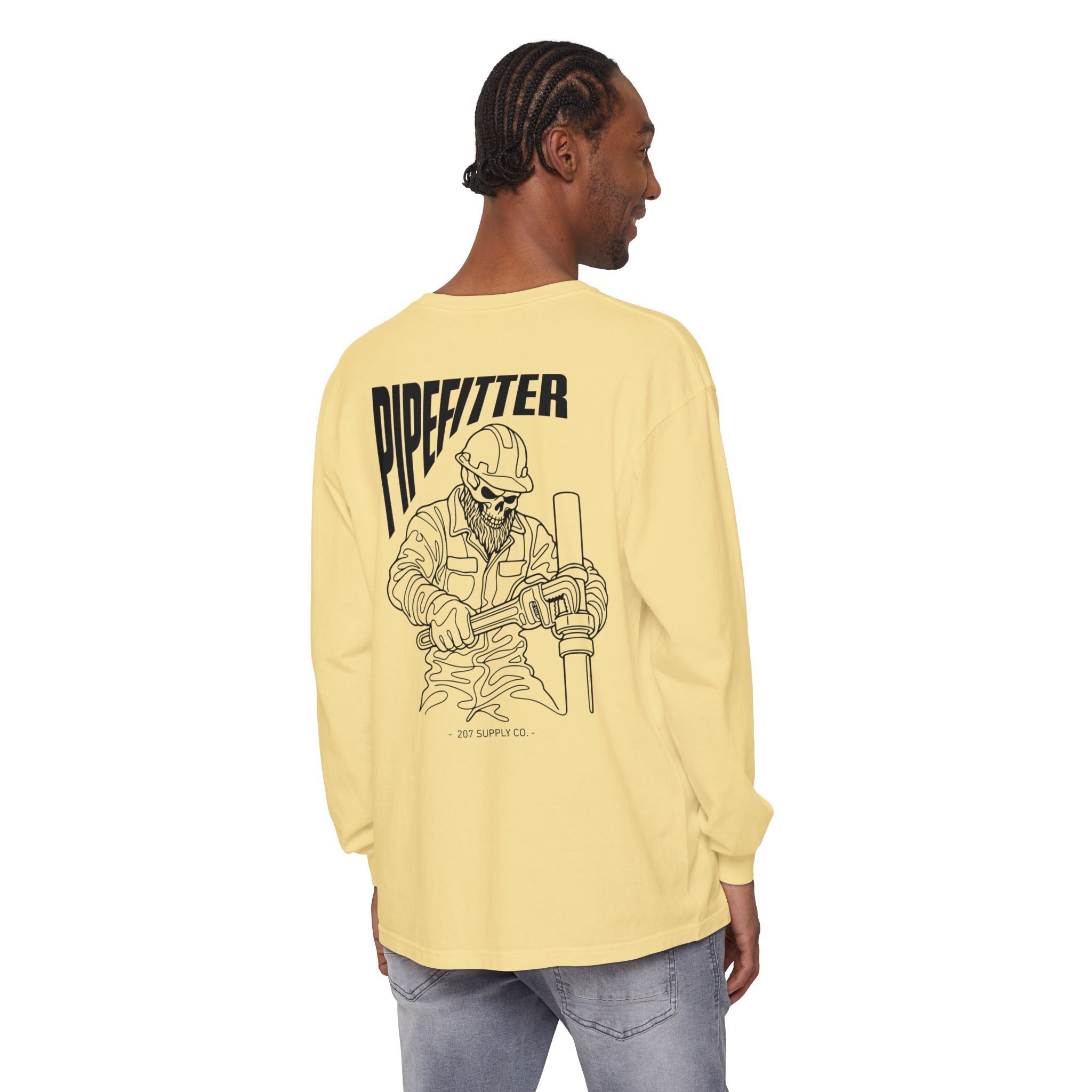 Pipefitter Skull Long Sleeve T-Shirt