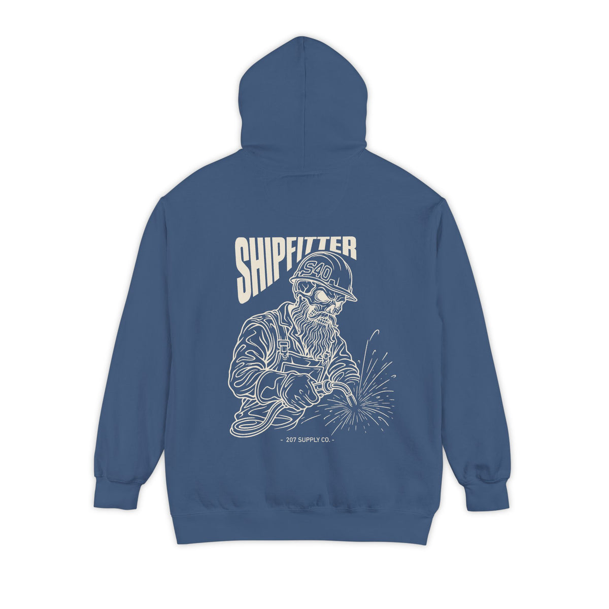 Shipfitter Bearded Skull Hoodie - Dark