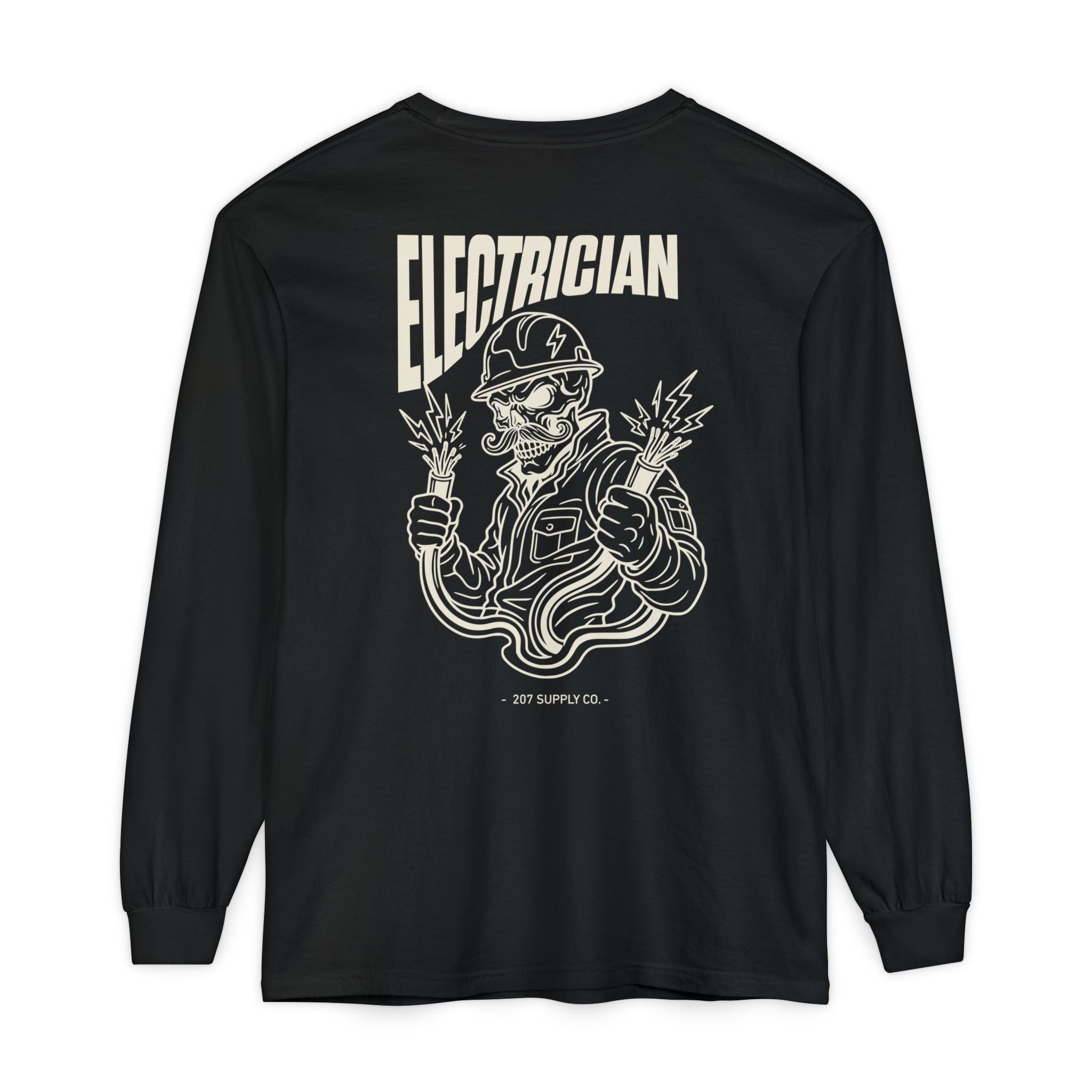 Electrician Skull Long Sleeve Tee - Dark