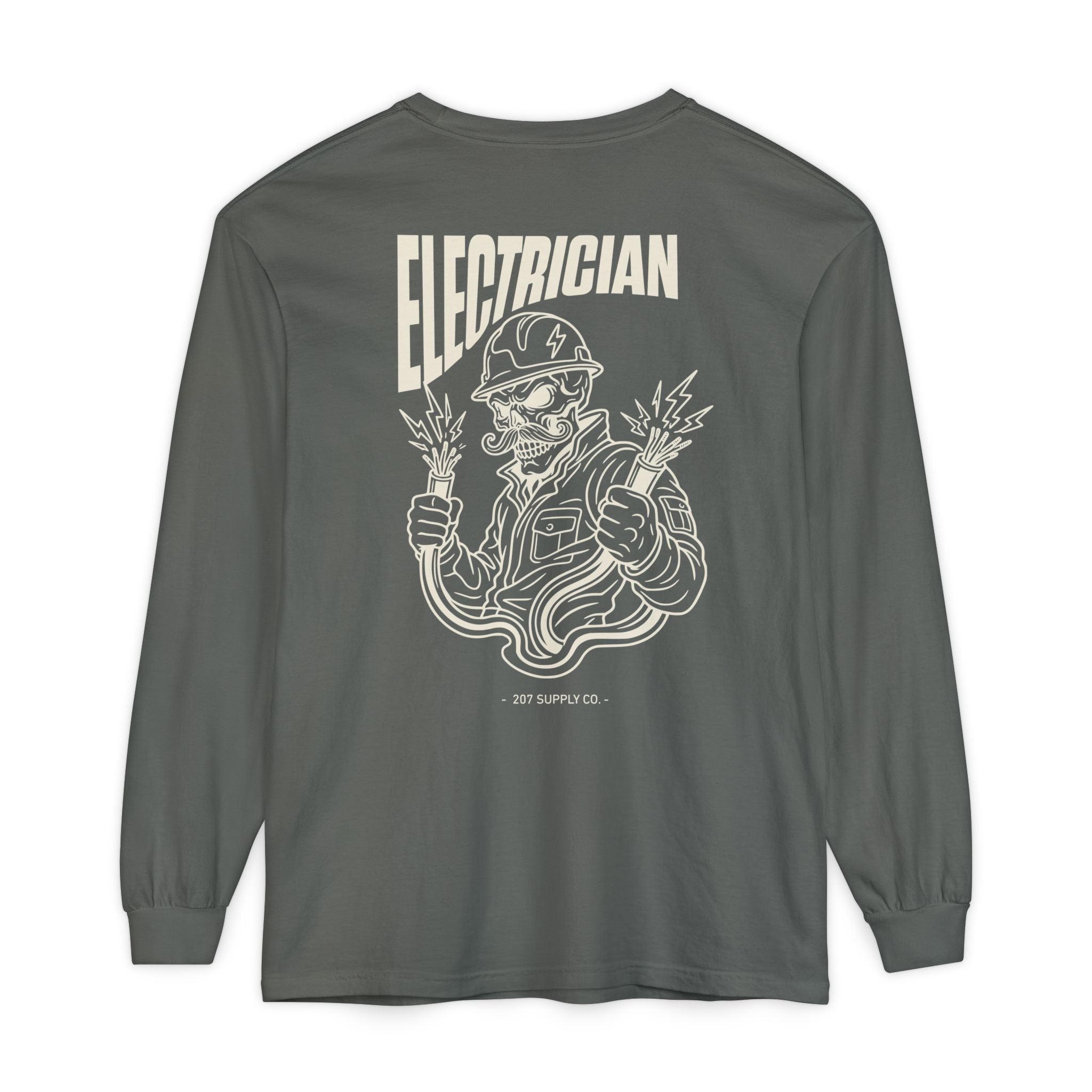 Electrician Skull Long Sleeve Tee - Dark