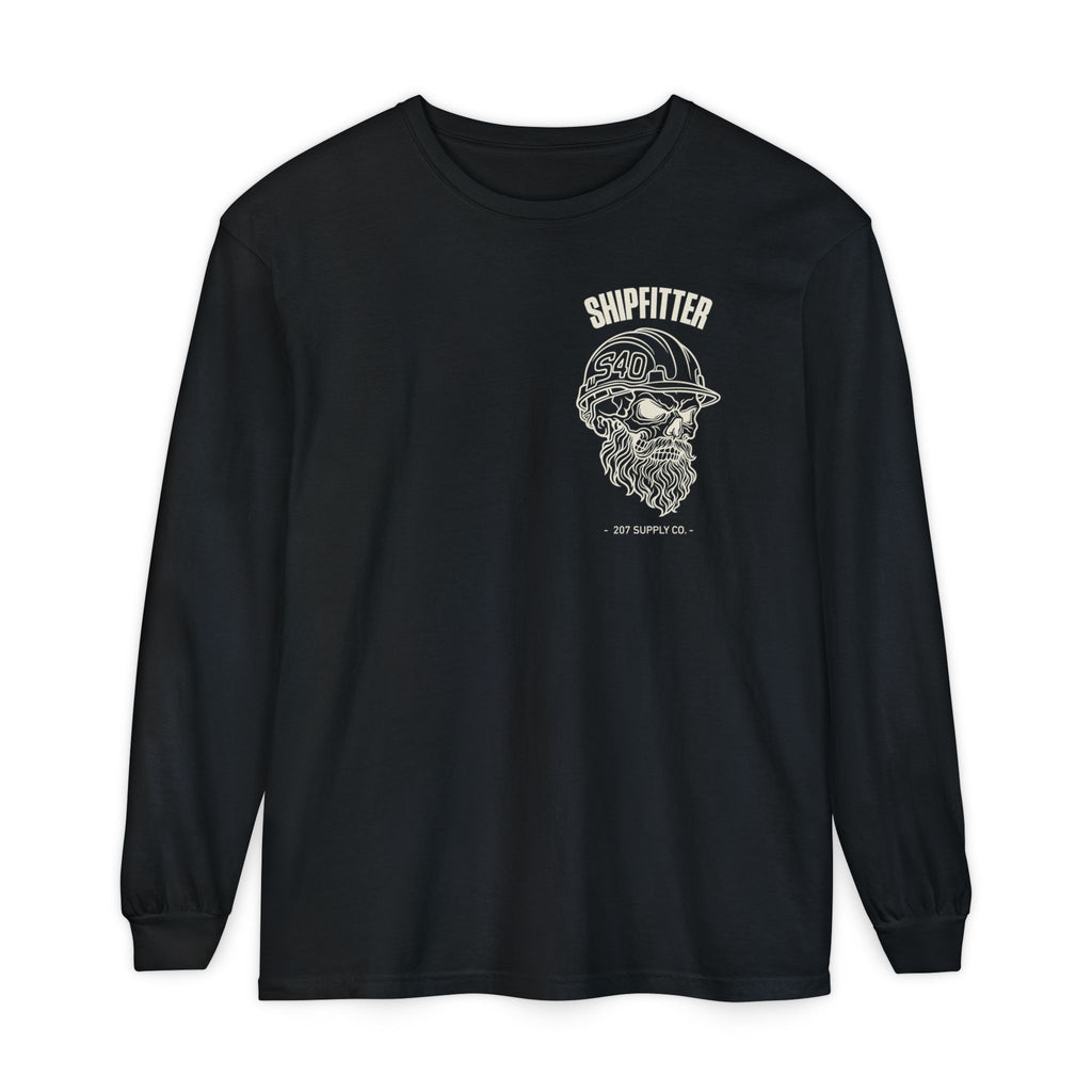 Shipfitter Bearded Skull Long Sleeve - Dark
