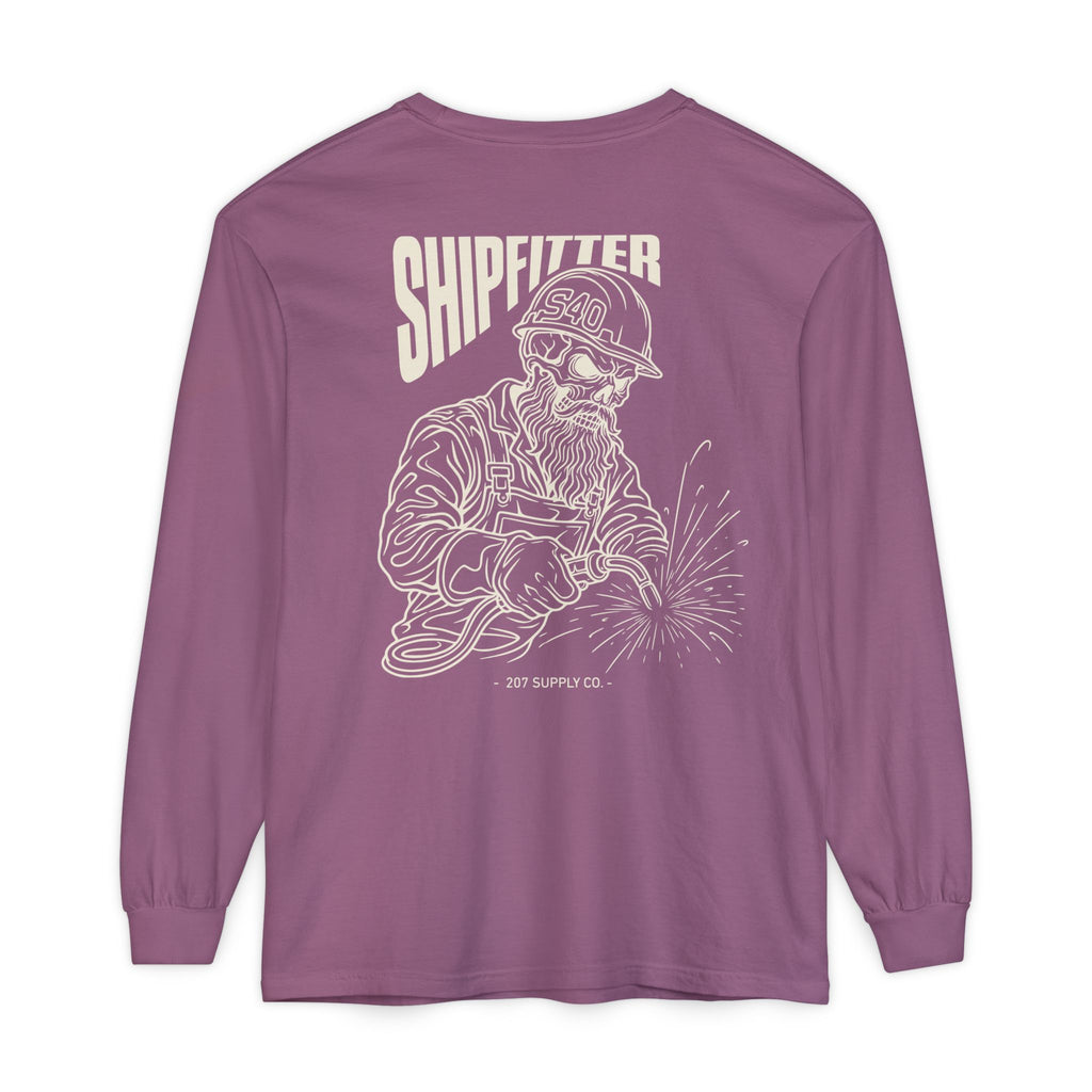 Shipfitter Bearded Skull Long Sleeve - Dark