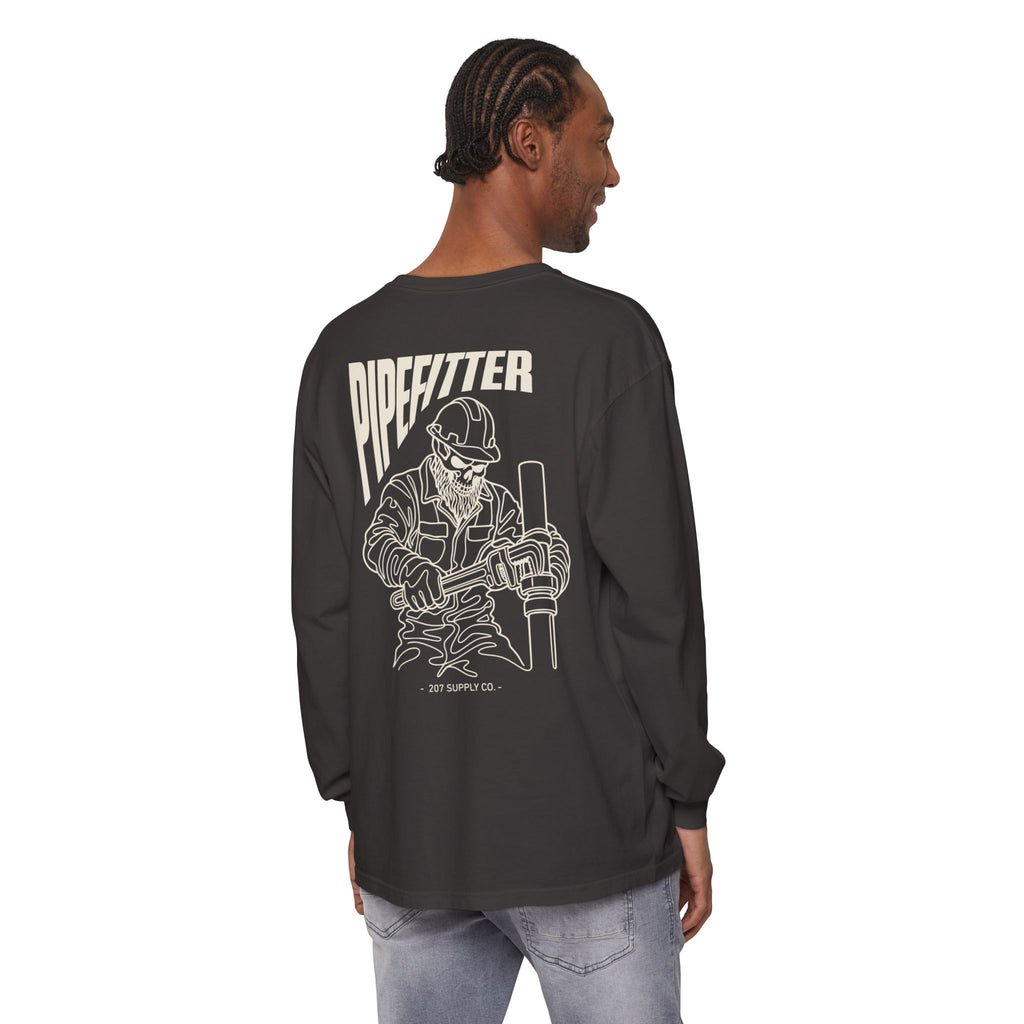 Pipefitter Skull Long Sleeve T-Shirt - Dark