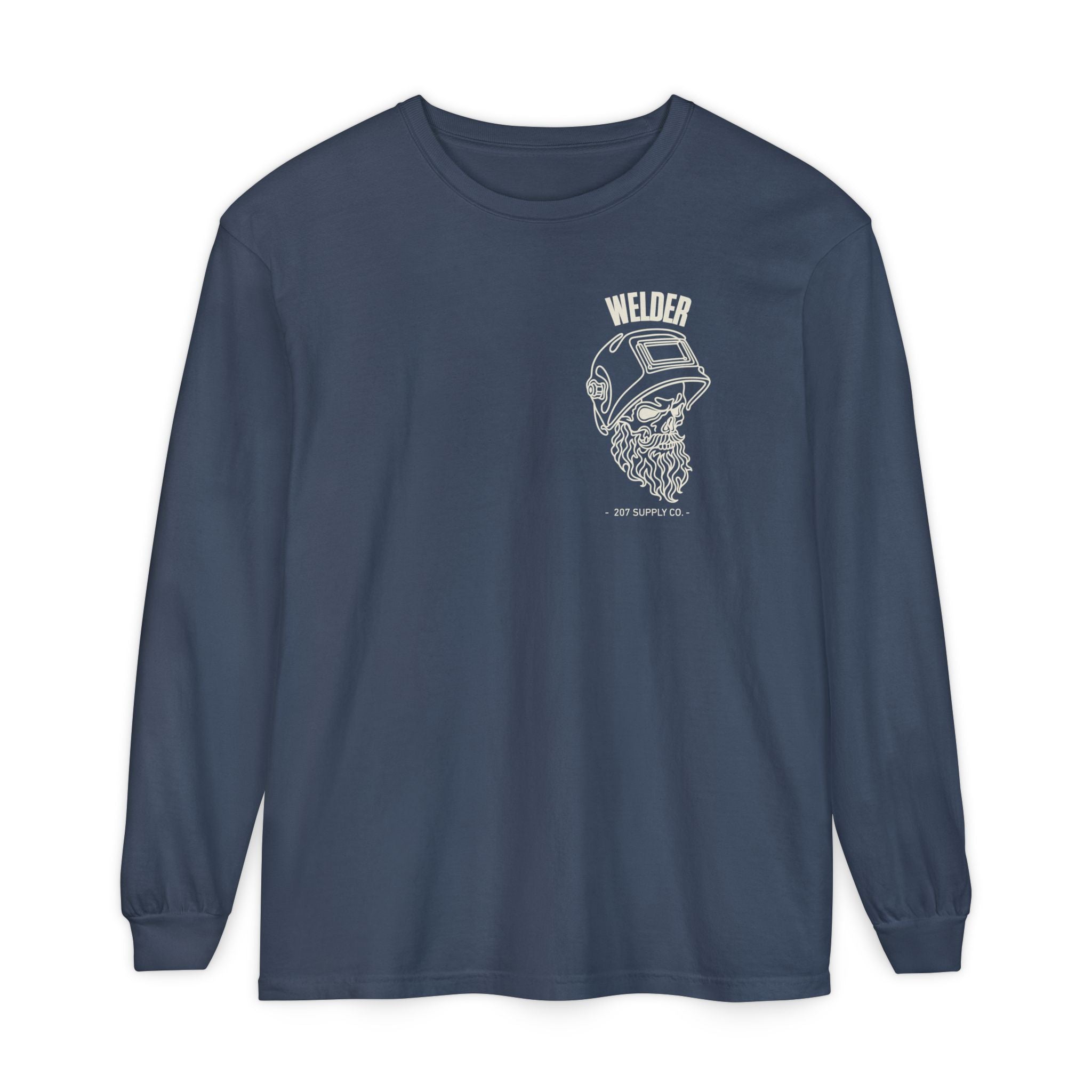 Welder Skull Long Sleeve Tee - Dark — Midnight
