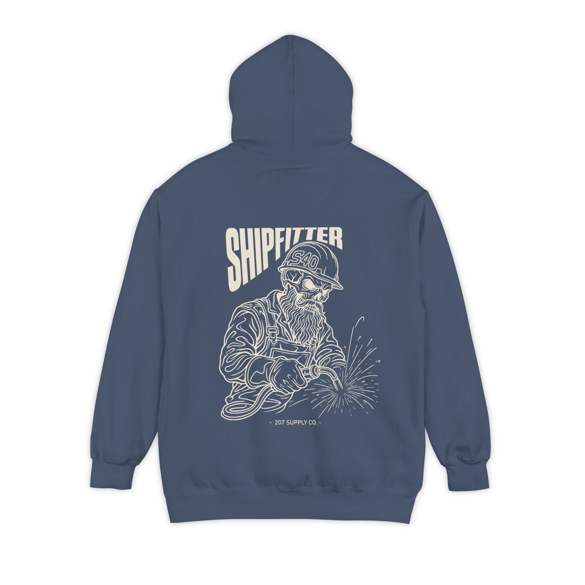 Shipfitter Bearded Skull Hoodie - Dark