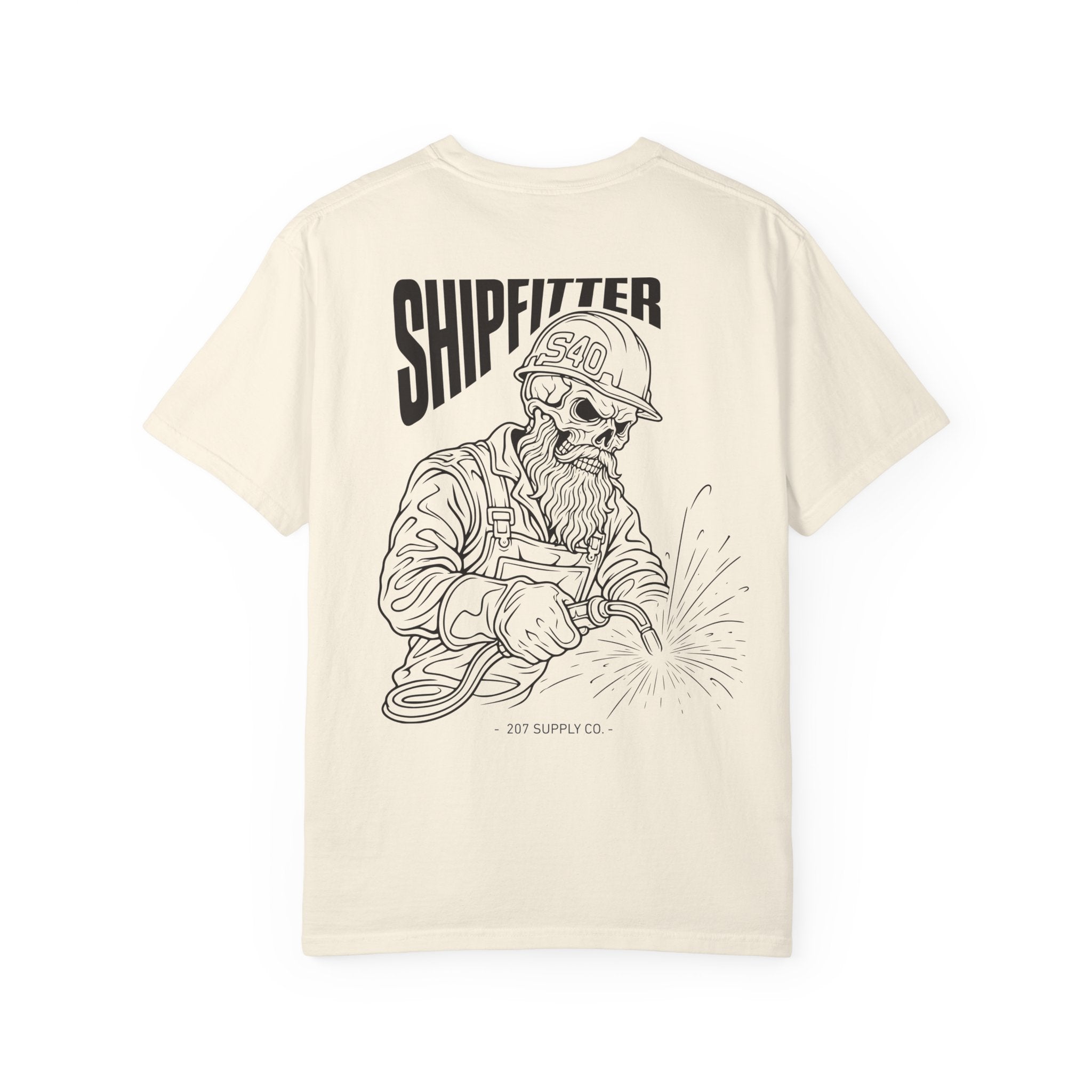 Shipfitter Bearded Skull Tee — Ivory