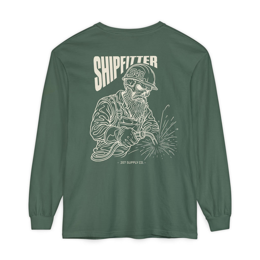Shipfitter Bearded Skull Long Sleeve - Dark