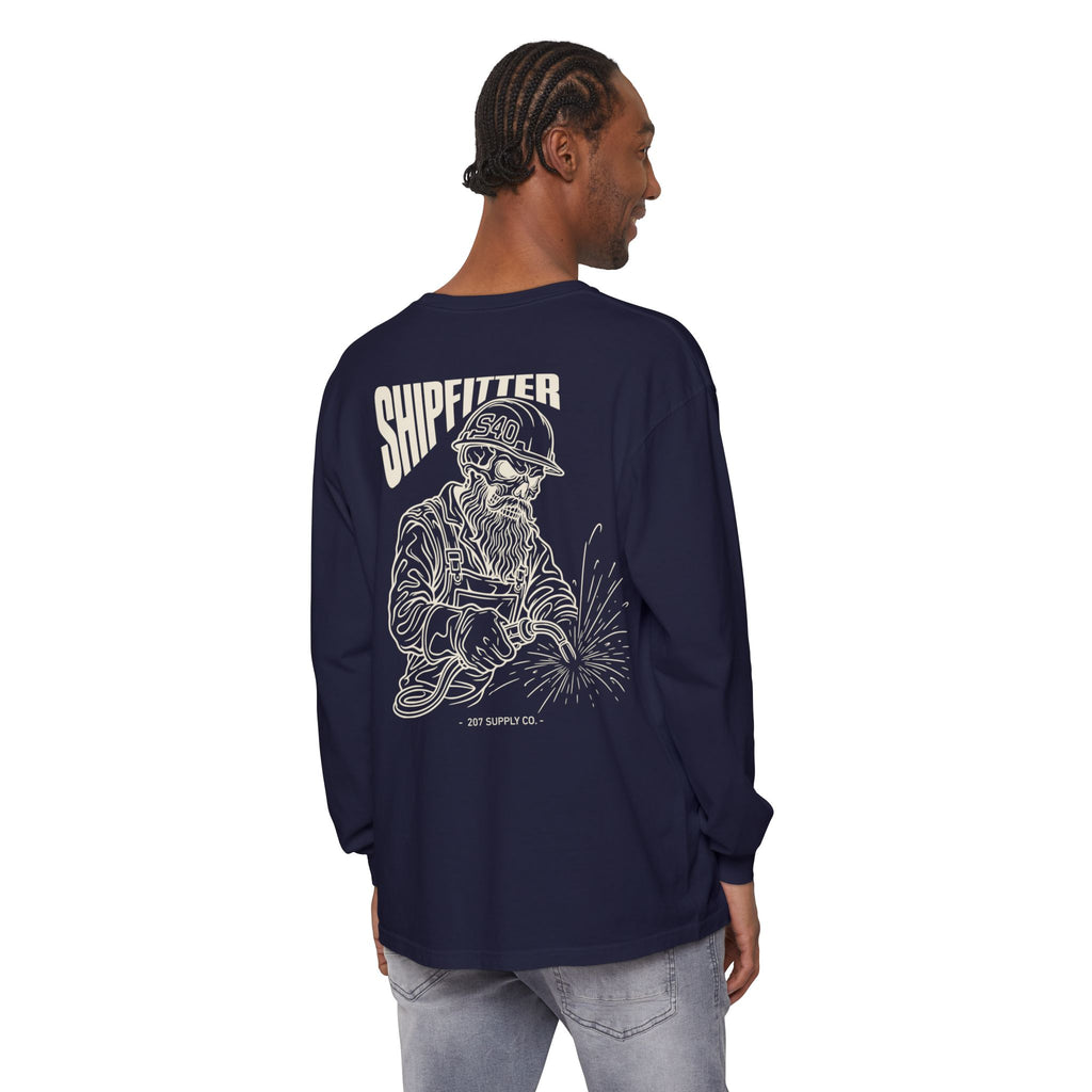 Shipfitter Bearded Skull Long Sleeve - Dark