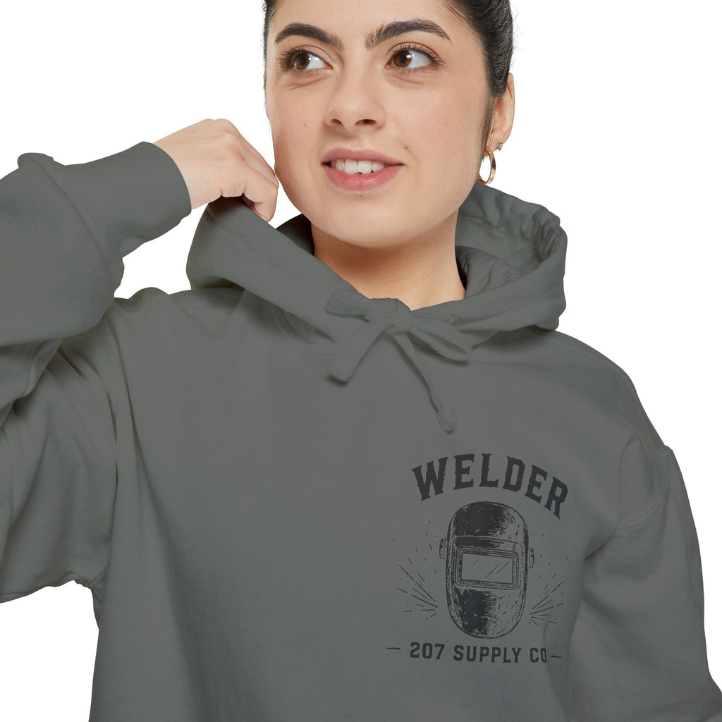 Premium Welder Hoodie - Vintage Welding Helmet Graphic