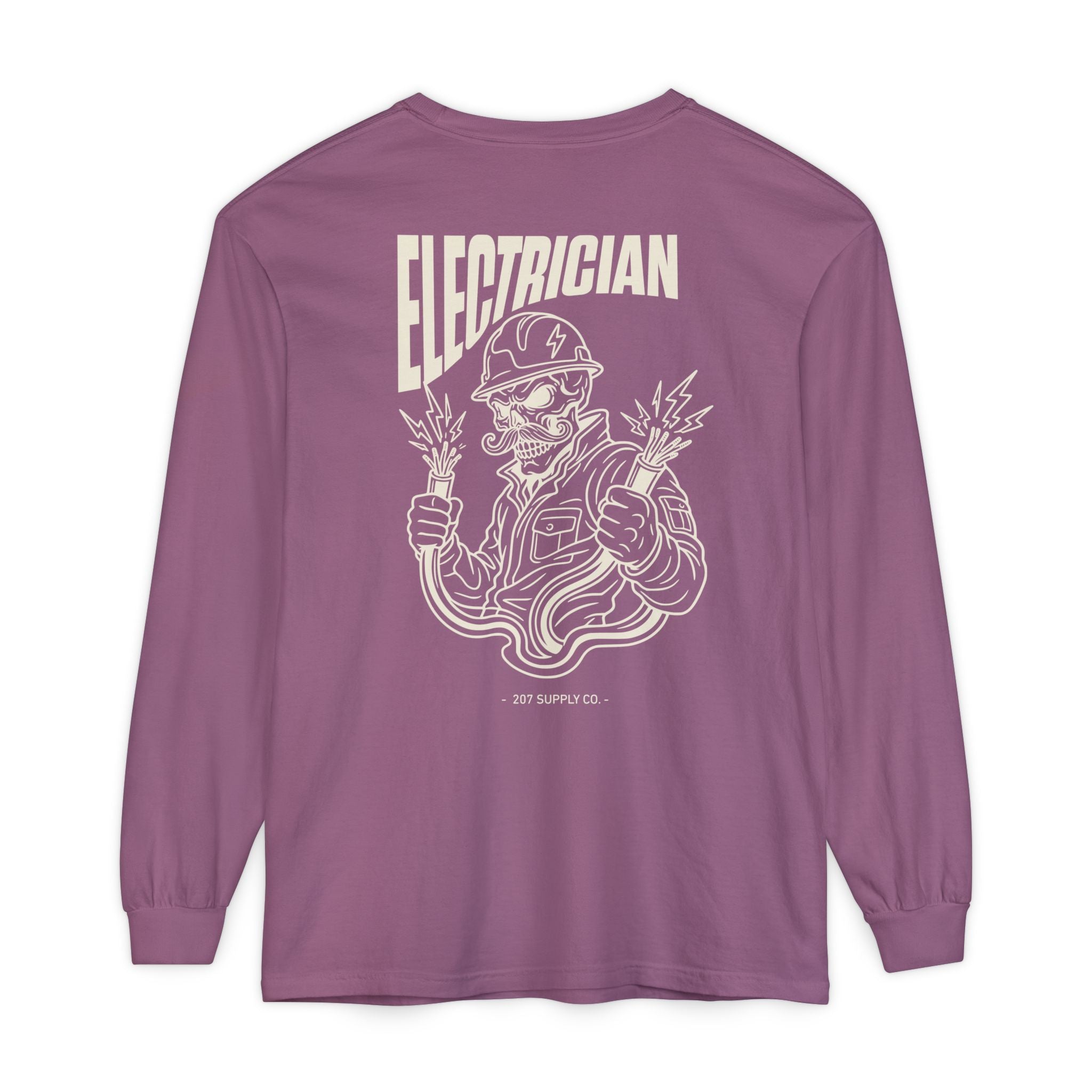 Electrician Skull Long Sleeve Tee - Dark