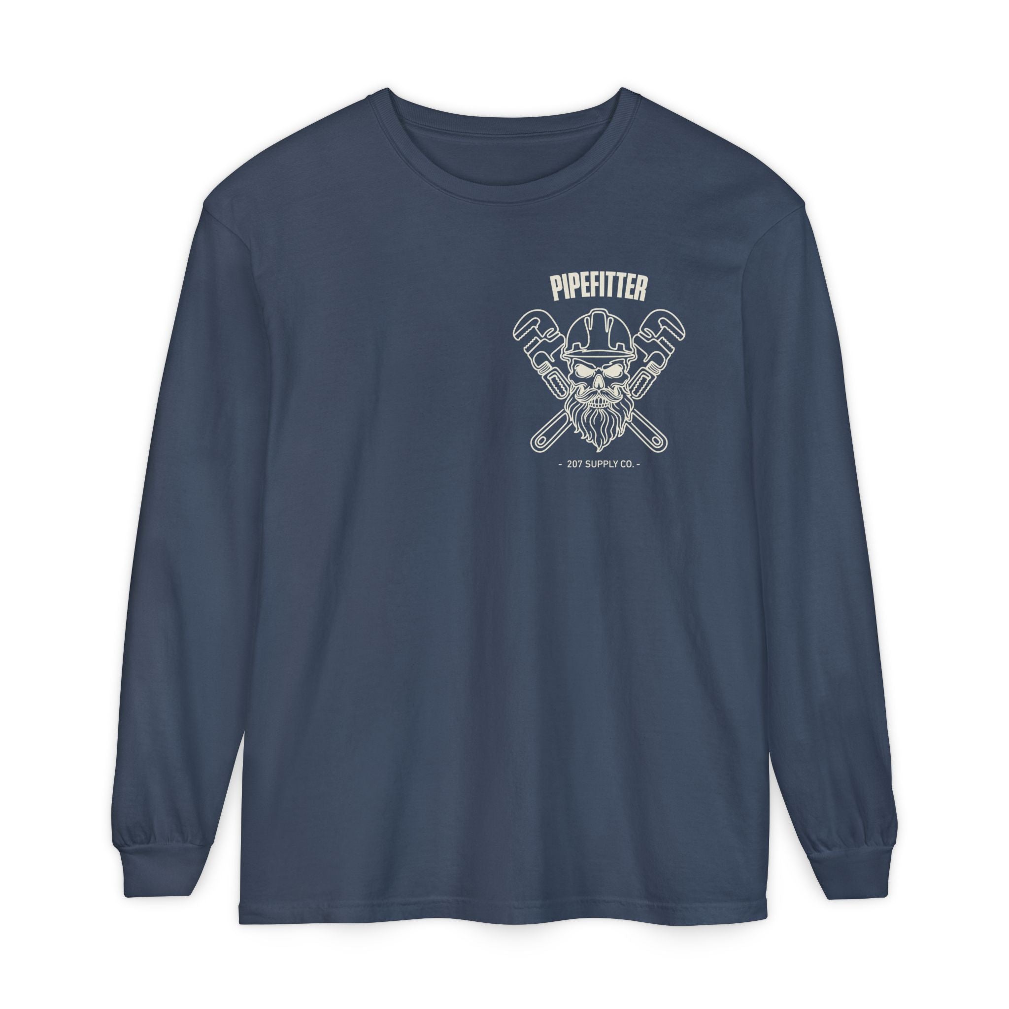 Pipefitter Skull Long Sleeve T-Shirt - Dark
