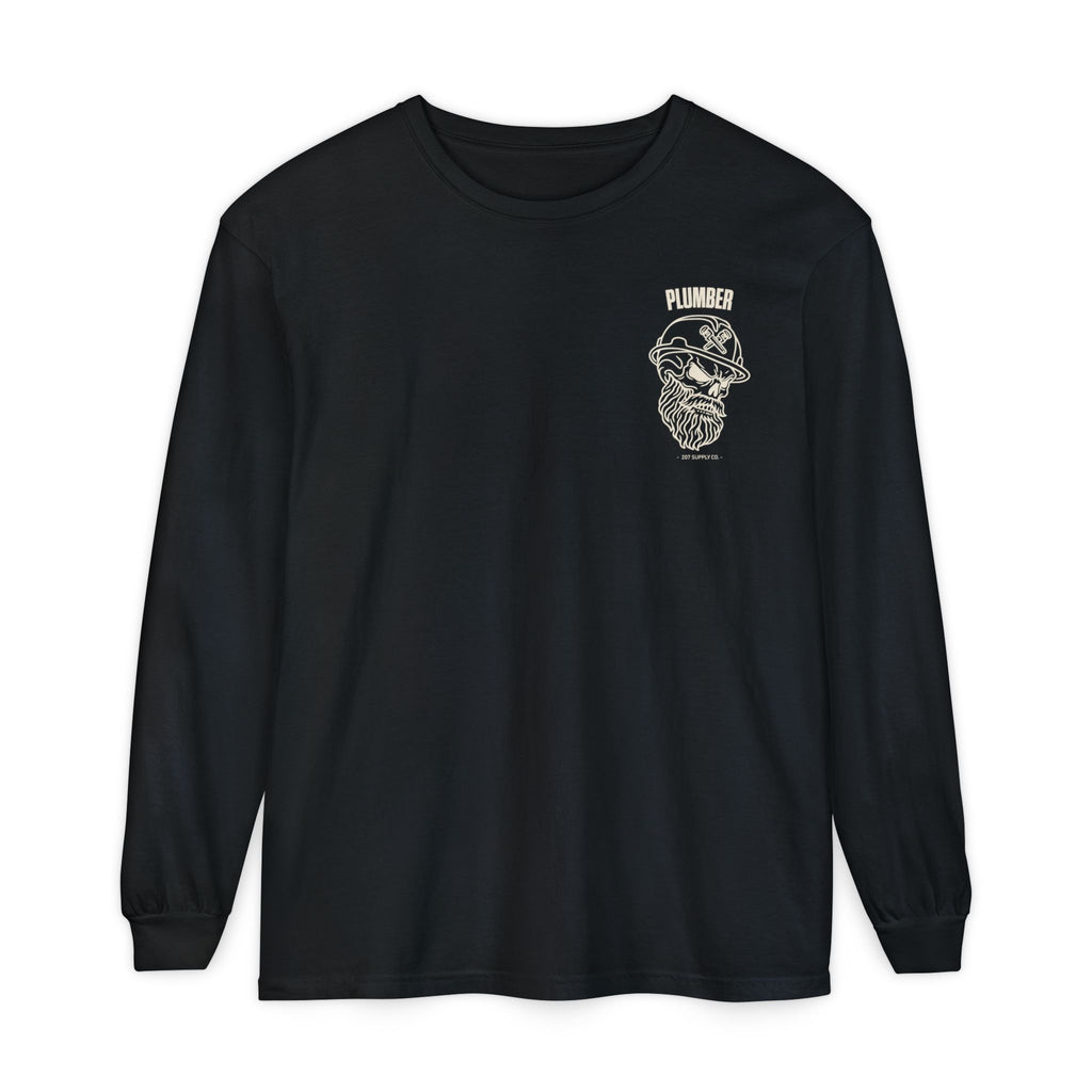 Plumber Skull Long Sleeve Tee - Dark