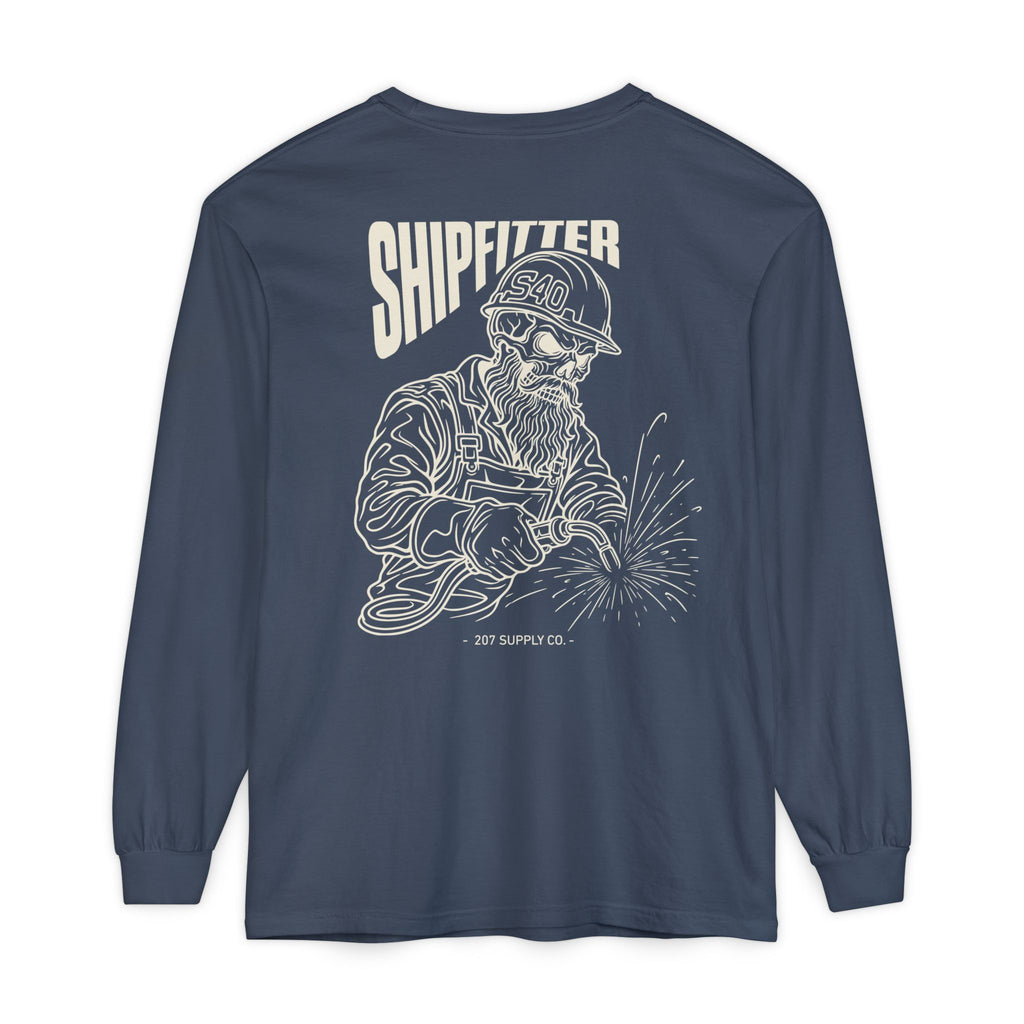Shipfitter Bearded Skull Long Sleeve - Dark