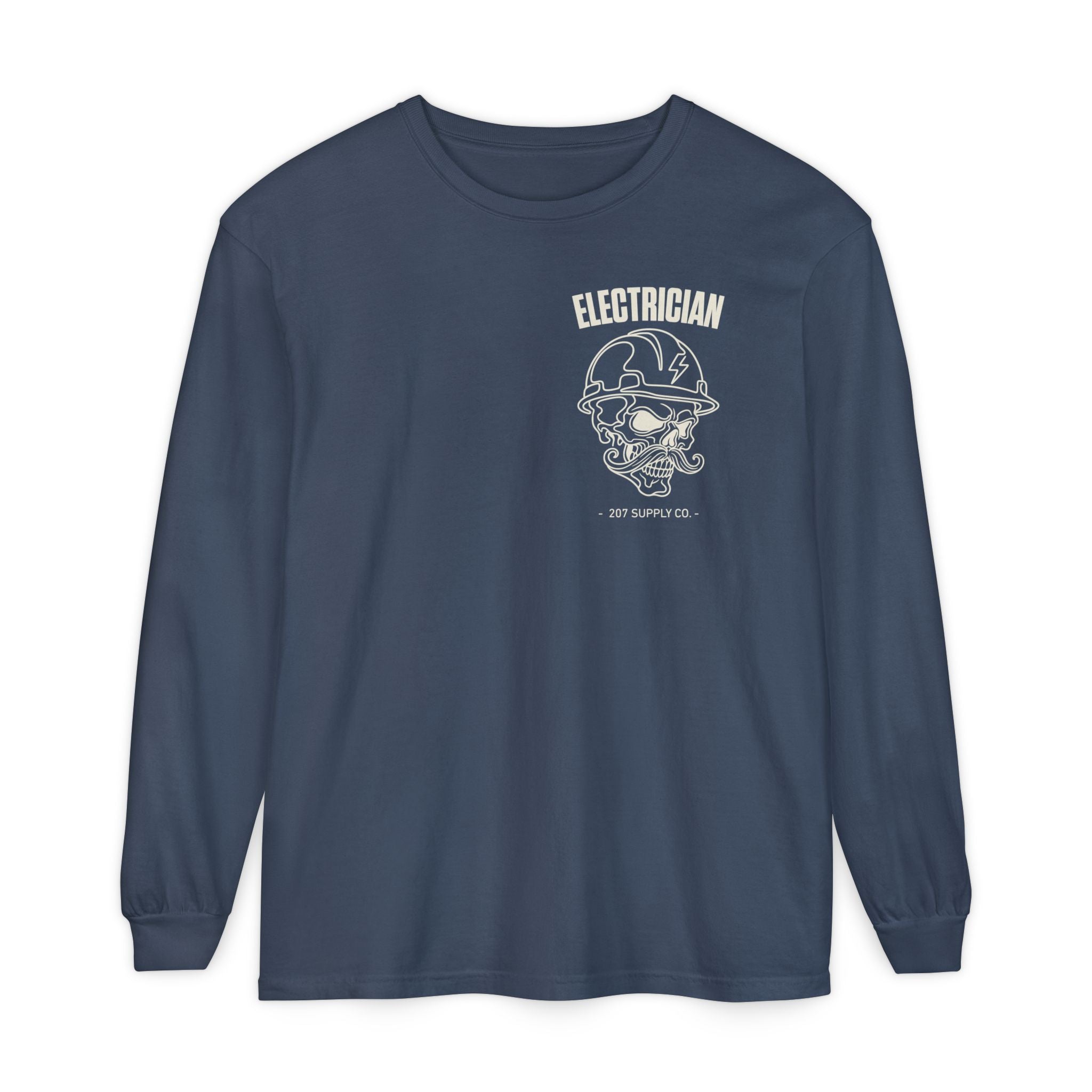 Electrician Skull Long Sleeve Tee - Dark