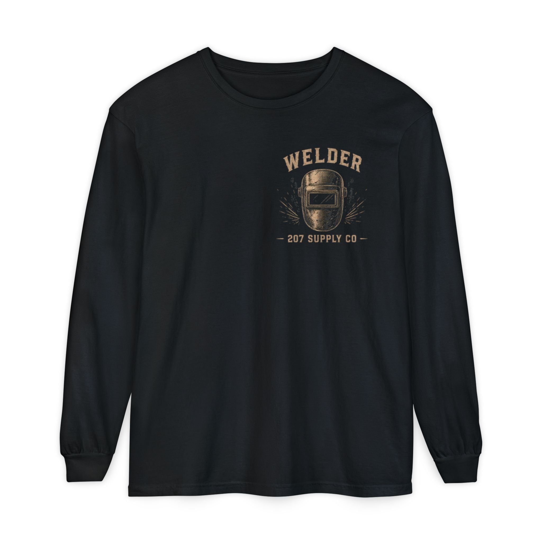Premium Welder Long Sleeve T‑Shirt — Vintage Welding Helmet & Welder Graphic