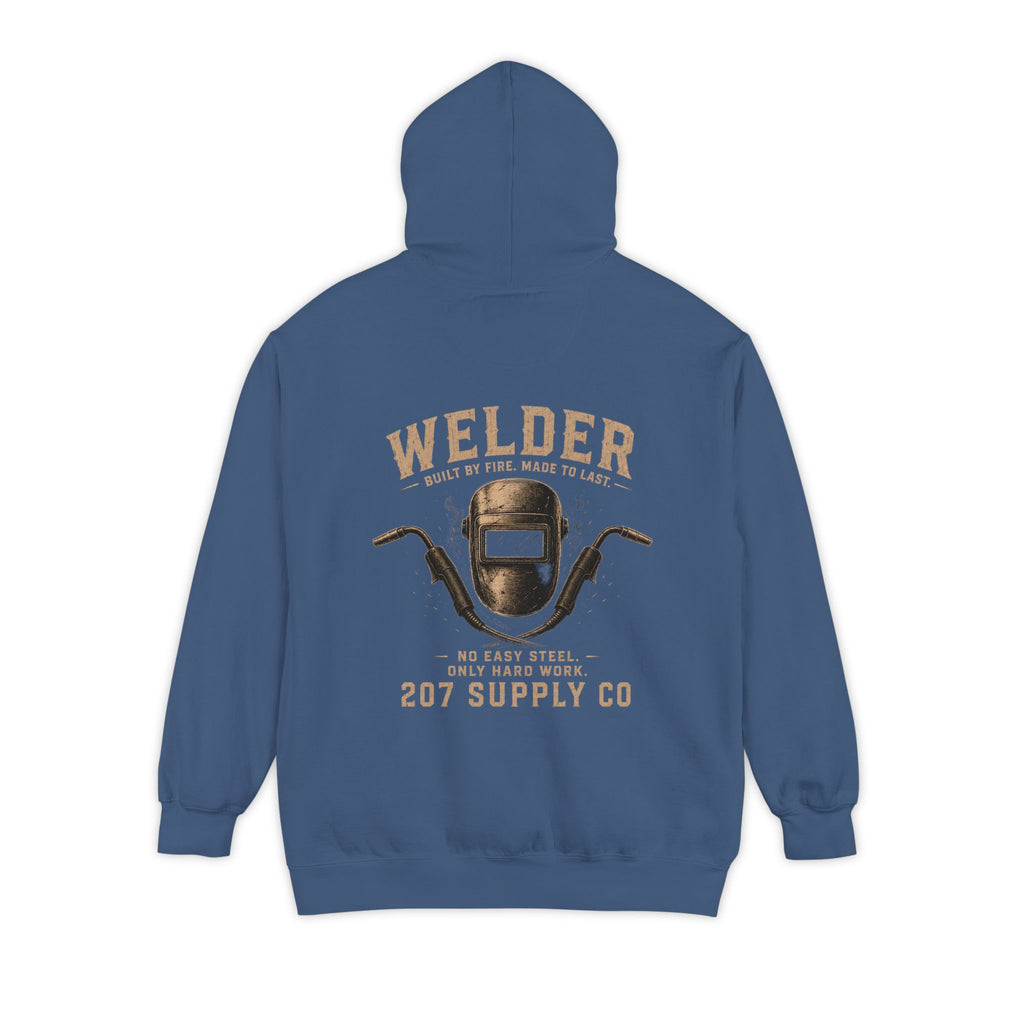 Premium Welder Hoodie - Vintage Welding Helmet Graphic