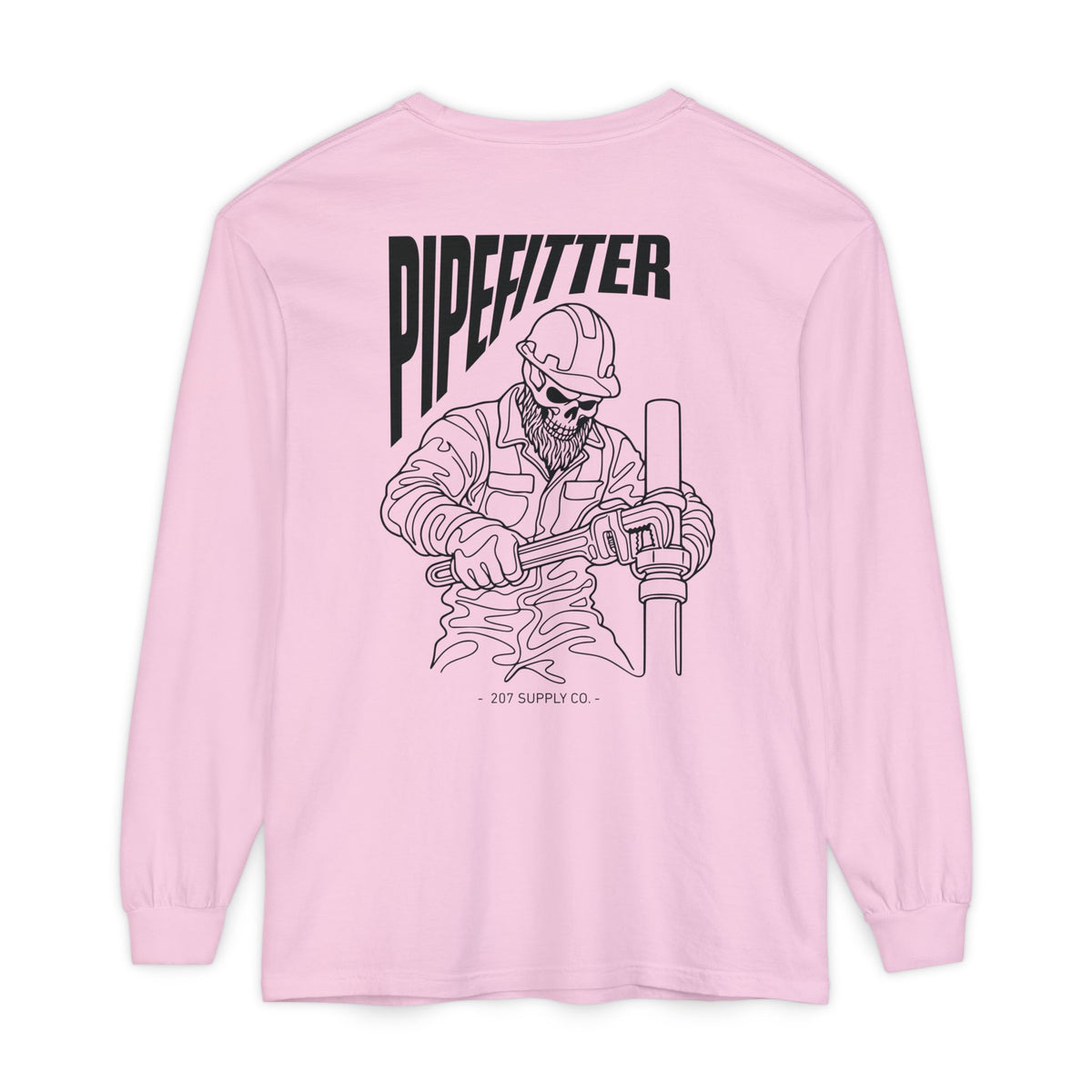 Pipefitter Skull Long Sleeve T-Shirt