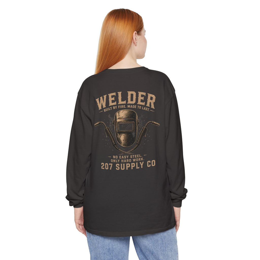 Premium Welder Long Sleeve T‑Shirt — "Welder 207 Supply Co" Vintage Workwear