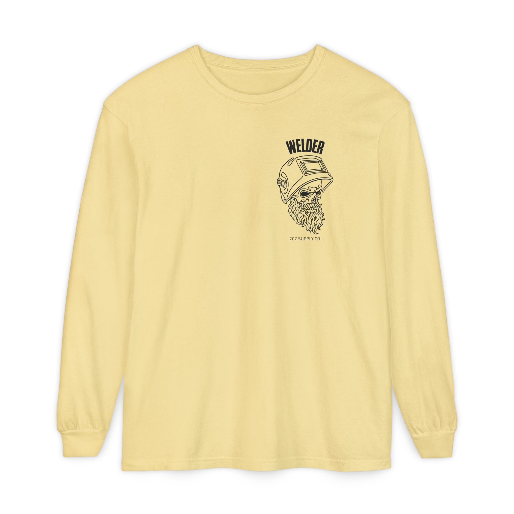 Welder Skull Long Sleeve Tee — Butter