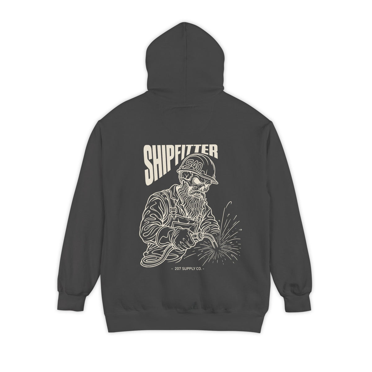 Shipfitter Bearded Skull Hoodie - Dark