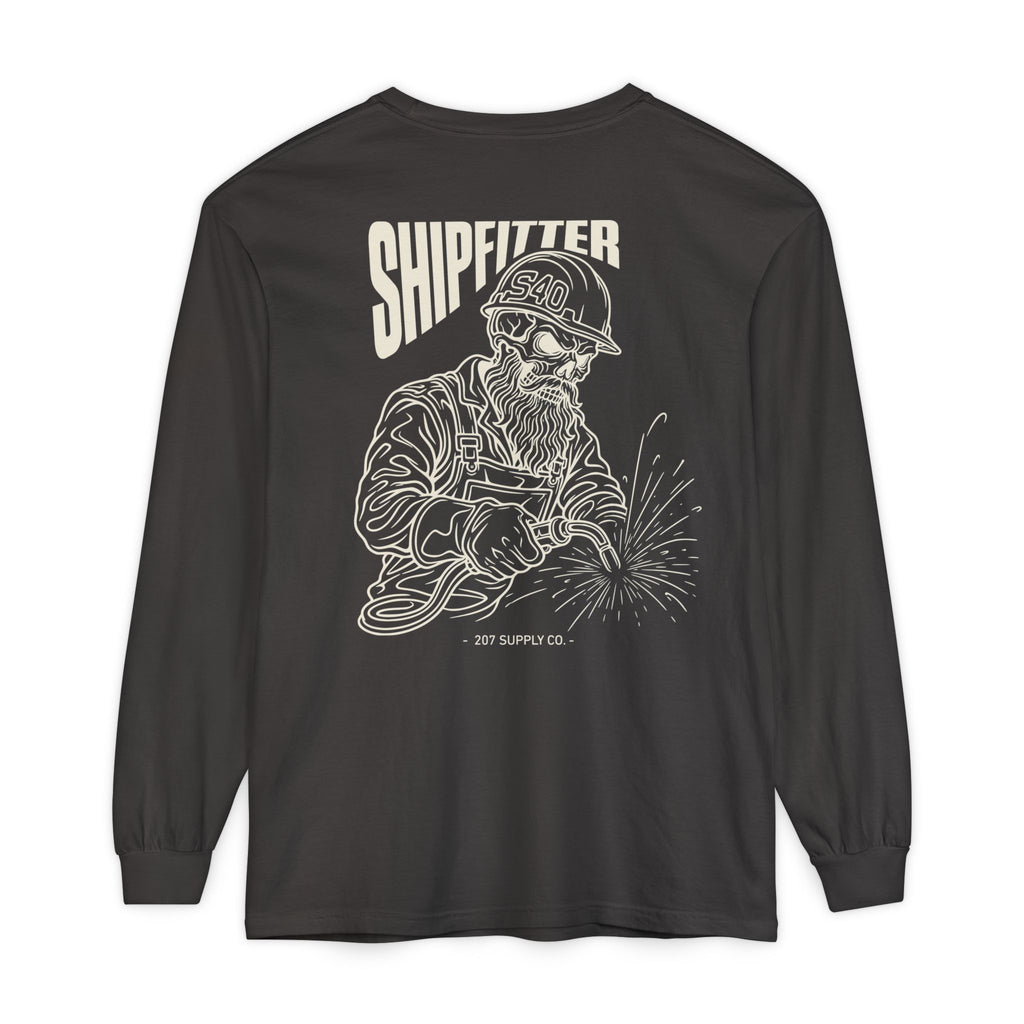 Shipfitter Bearded Skull Long Sleeve - Dark