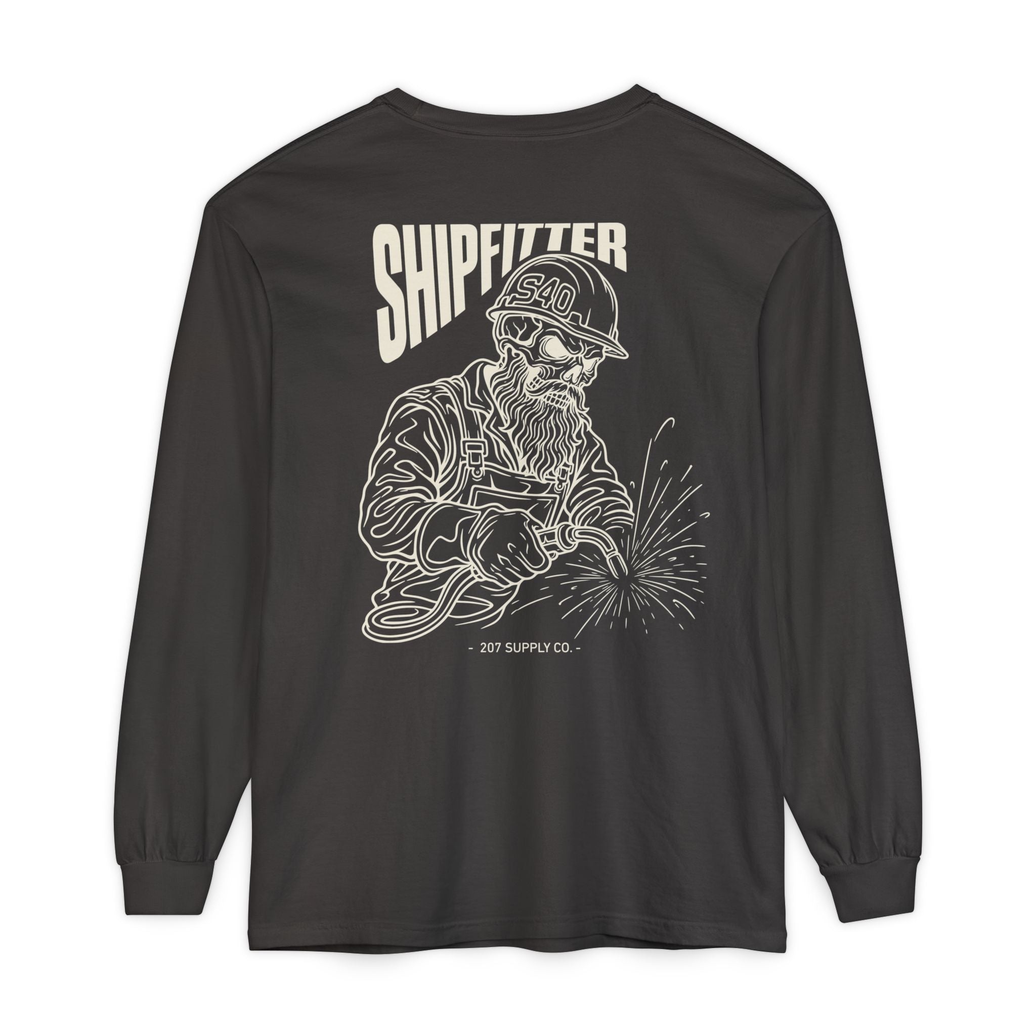 Shipfitter Bearded Skull Long Sleeve - Dark