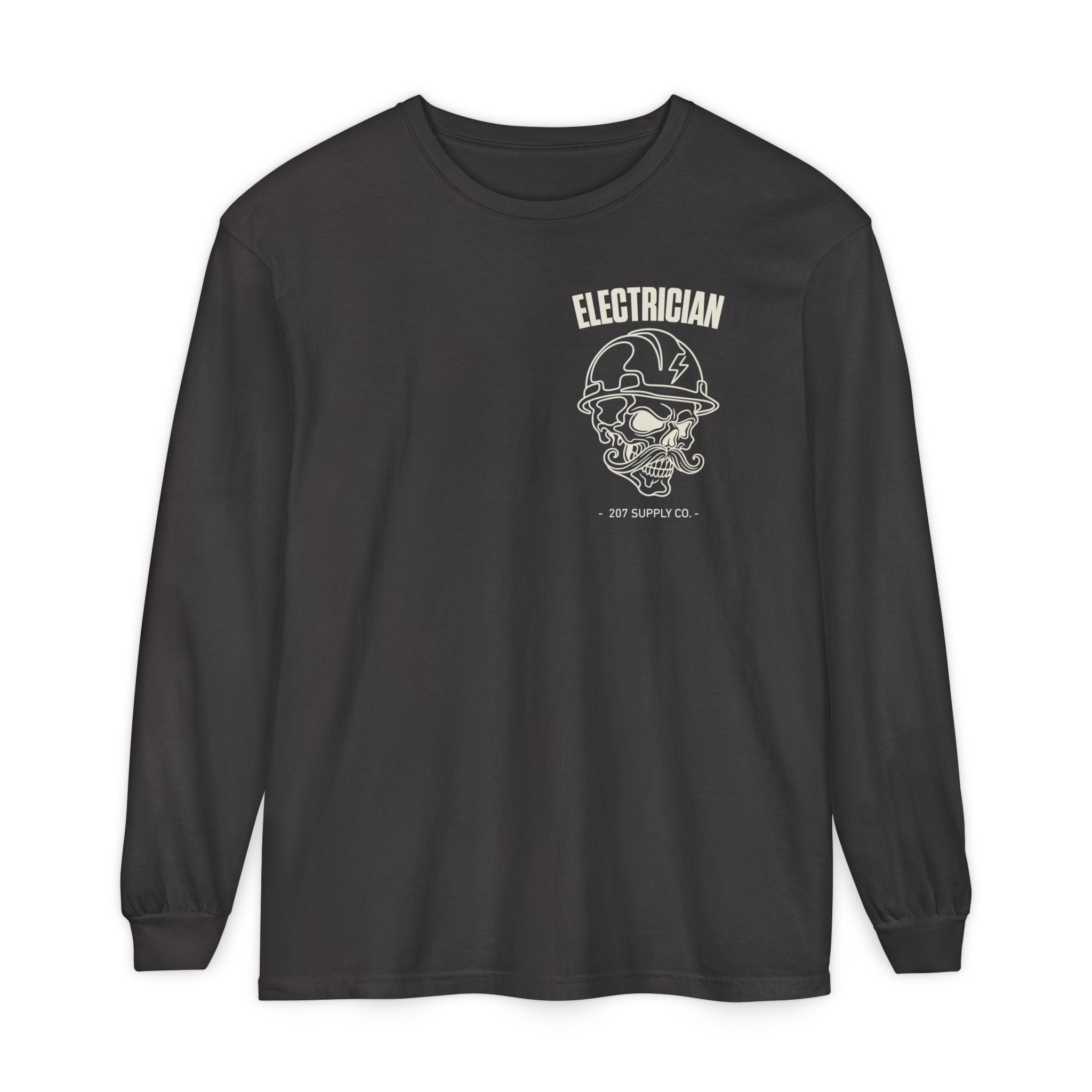 Electrician Skull Long Sleeve Tee - Dark