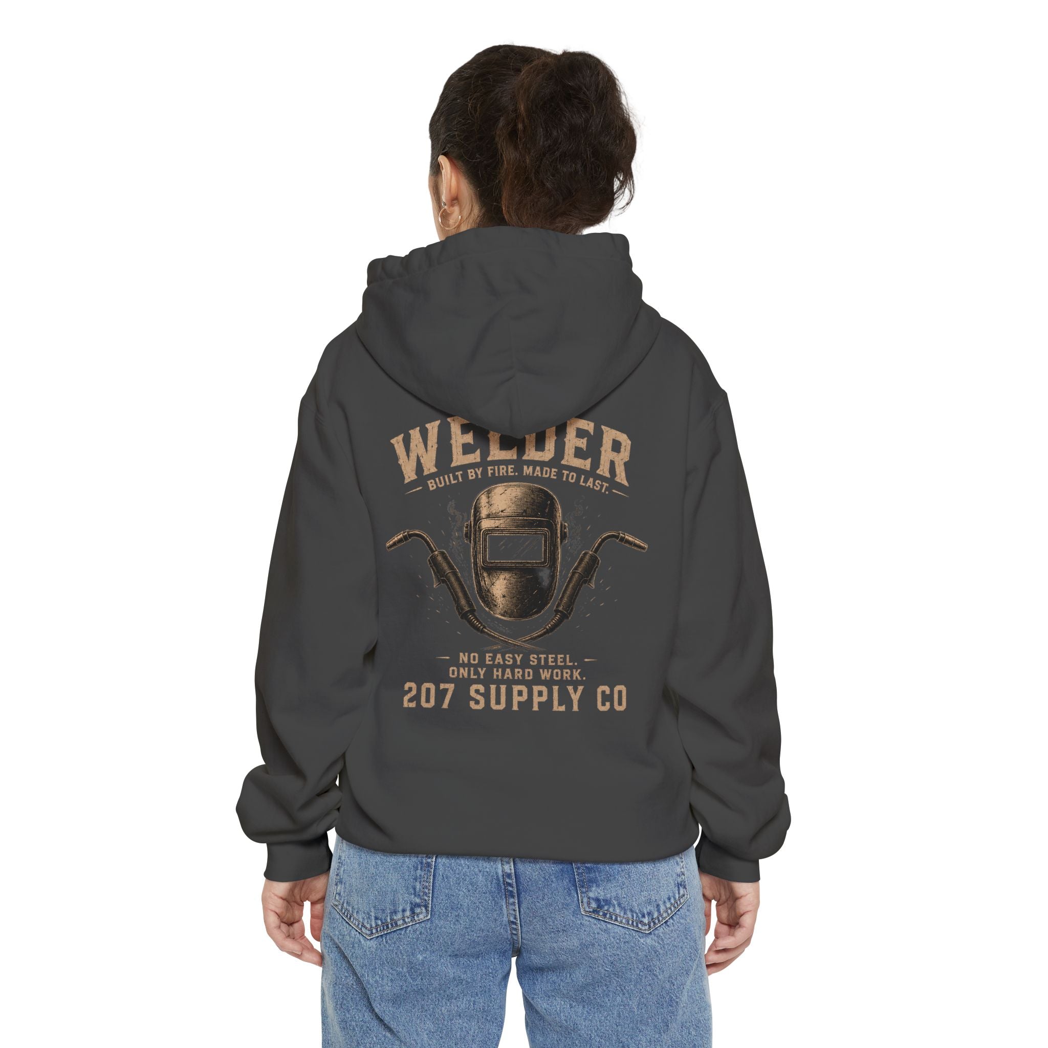 Premium Welder Hoodie - Vintage Welding Helmet Graphic
