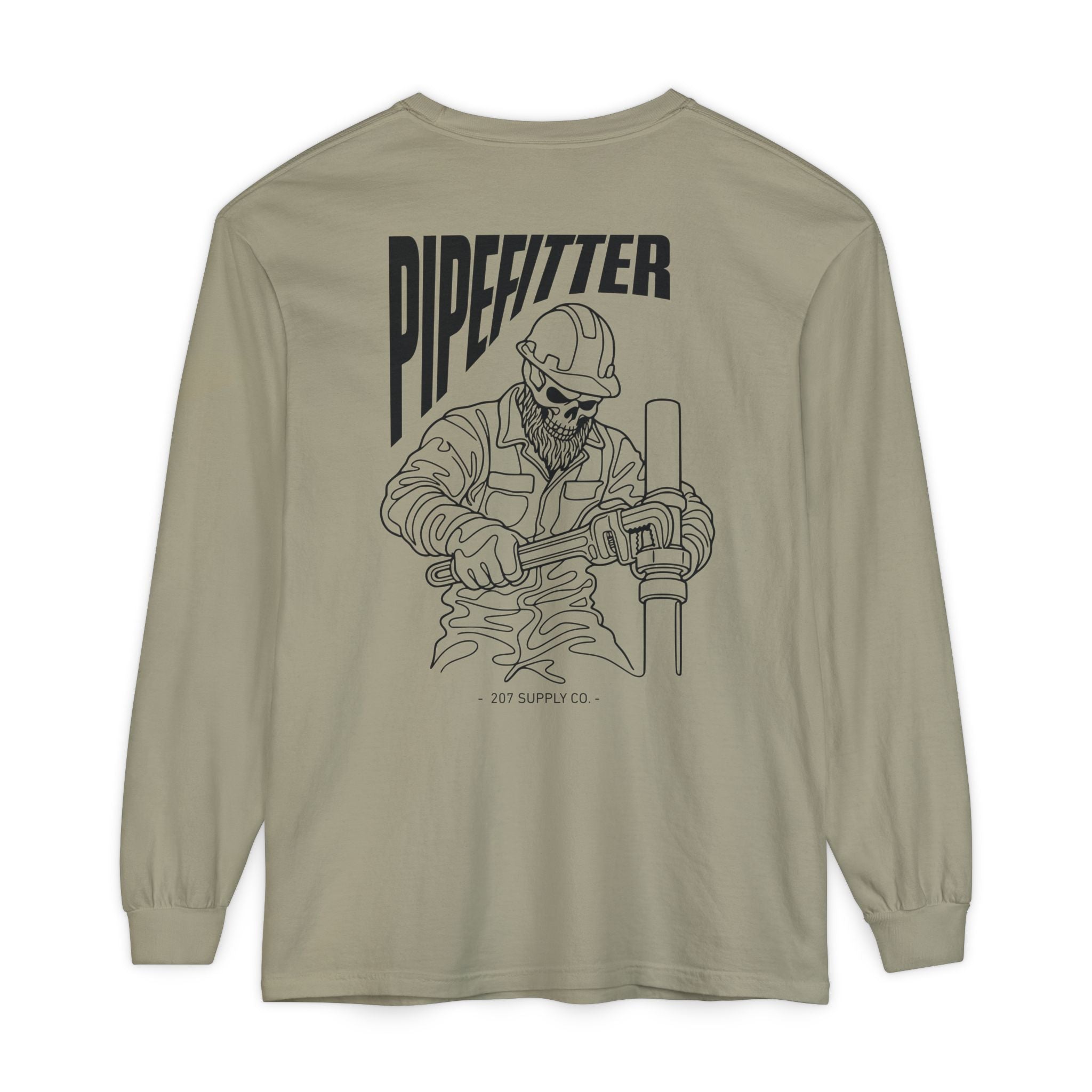 Pipefitter Skull Long Sleeve T-Shirt