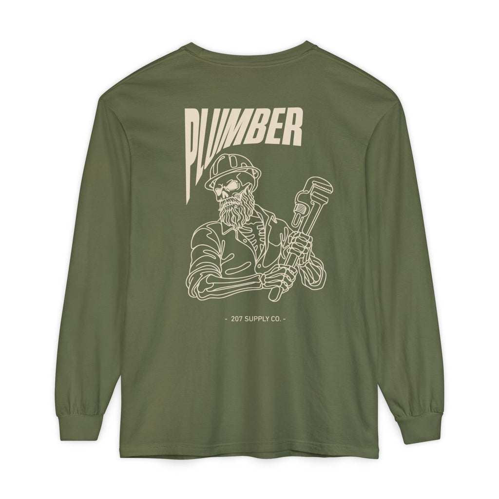 Plumber Skull Long Sleeve Tee - Dark
