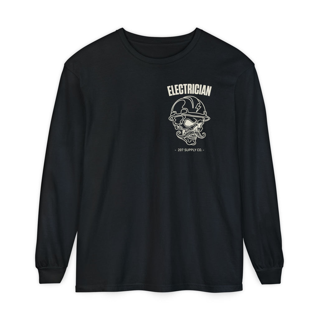 Electrician Skull Long Sleeve Tee - Dark