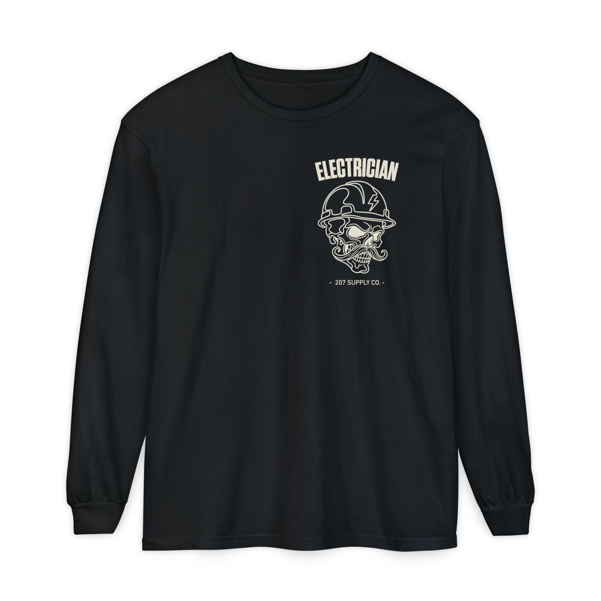 Electrician Skull Long Sleeve Tee - Dark