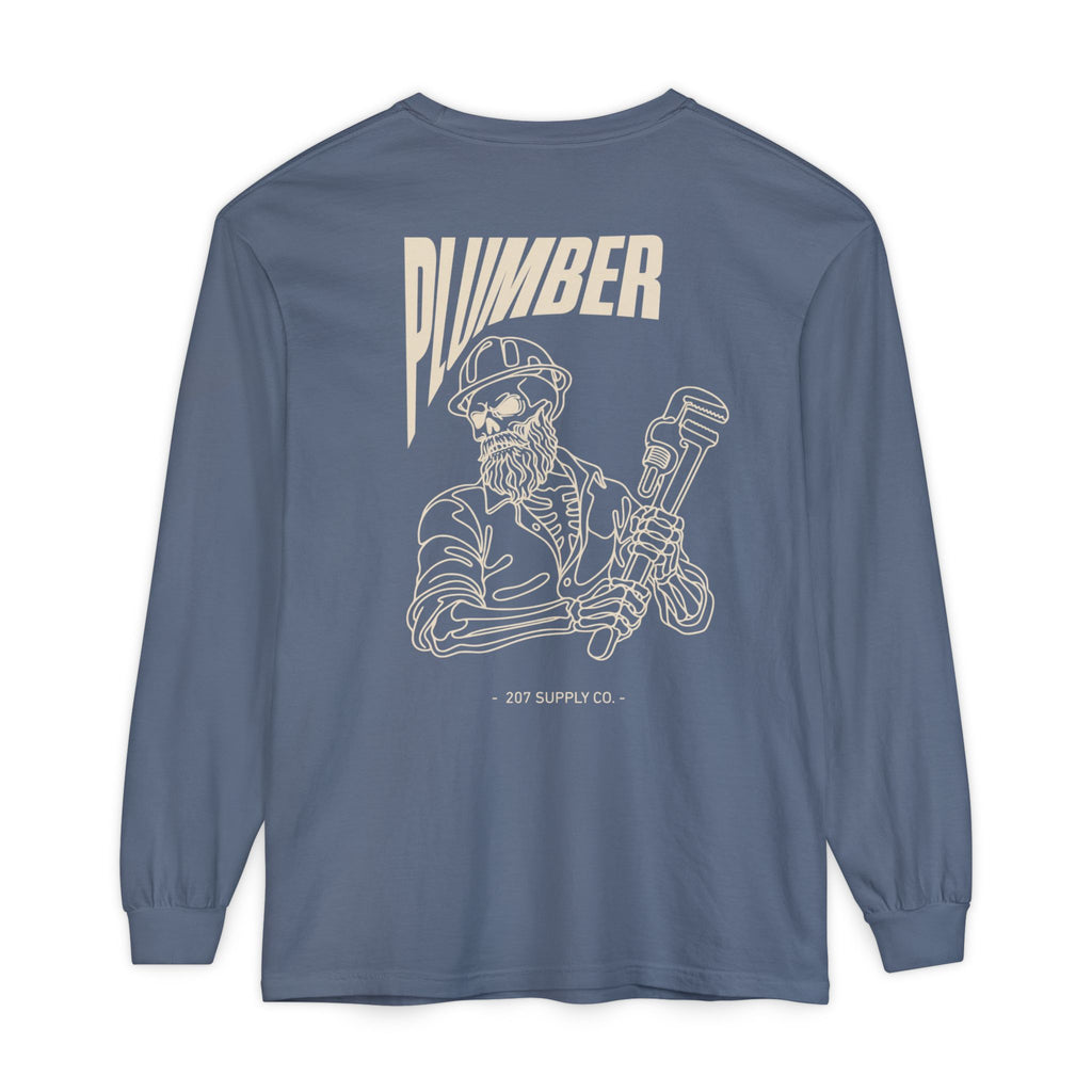 Plumber Skull Long Sleeve Tee - Dark