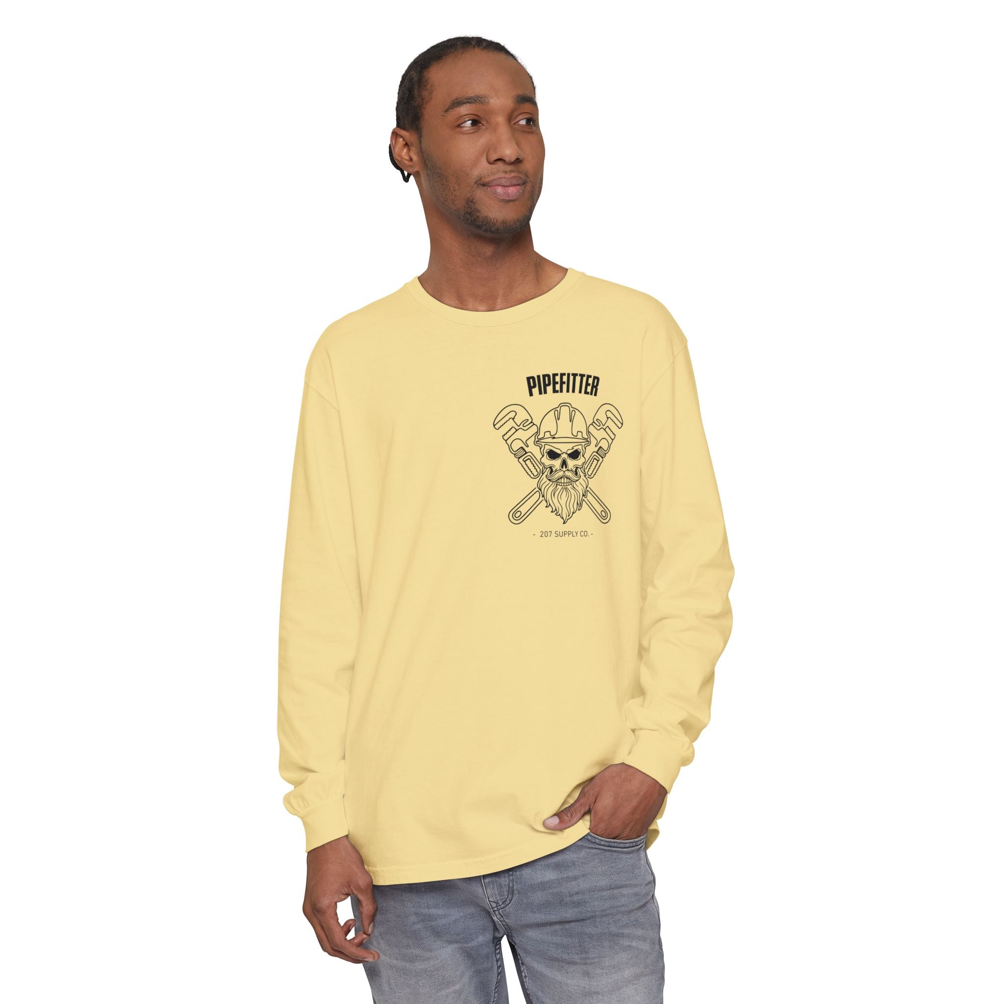 Pipefitter Skull Long Sleeve T-Shirt