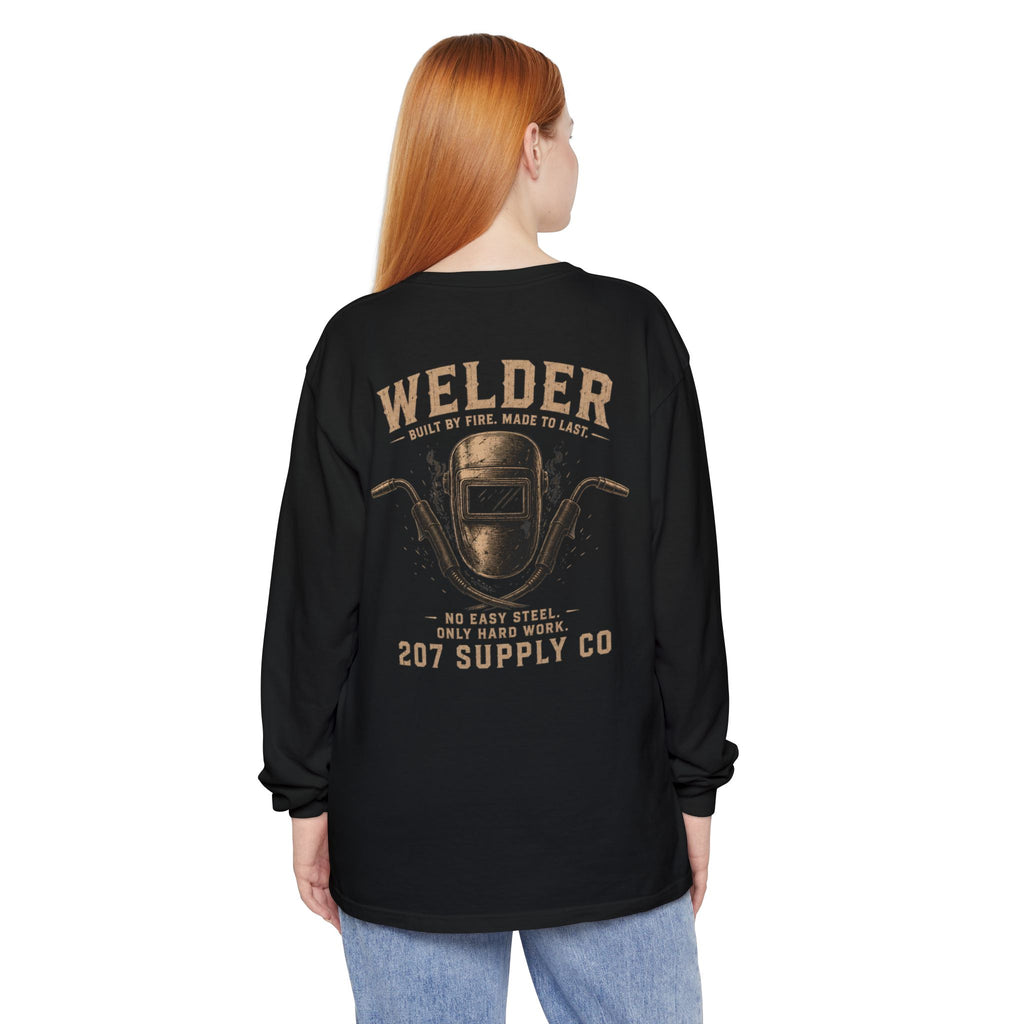 Premium Welder Long Sleeve T‑Shirt — "Welder 207 Supply Co" Vintage Workwear