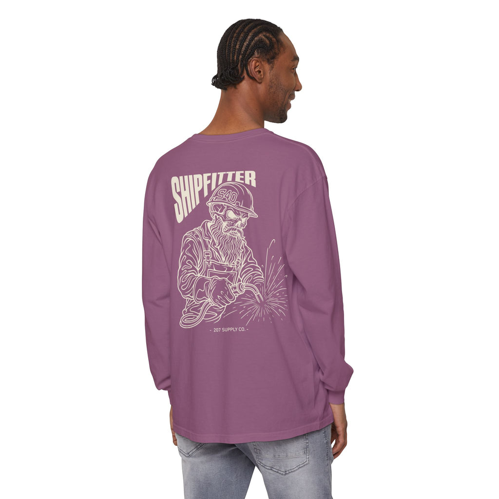Shipfitter Bearded Skull Long Sleeve - Dark
