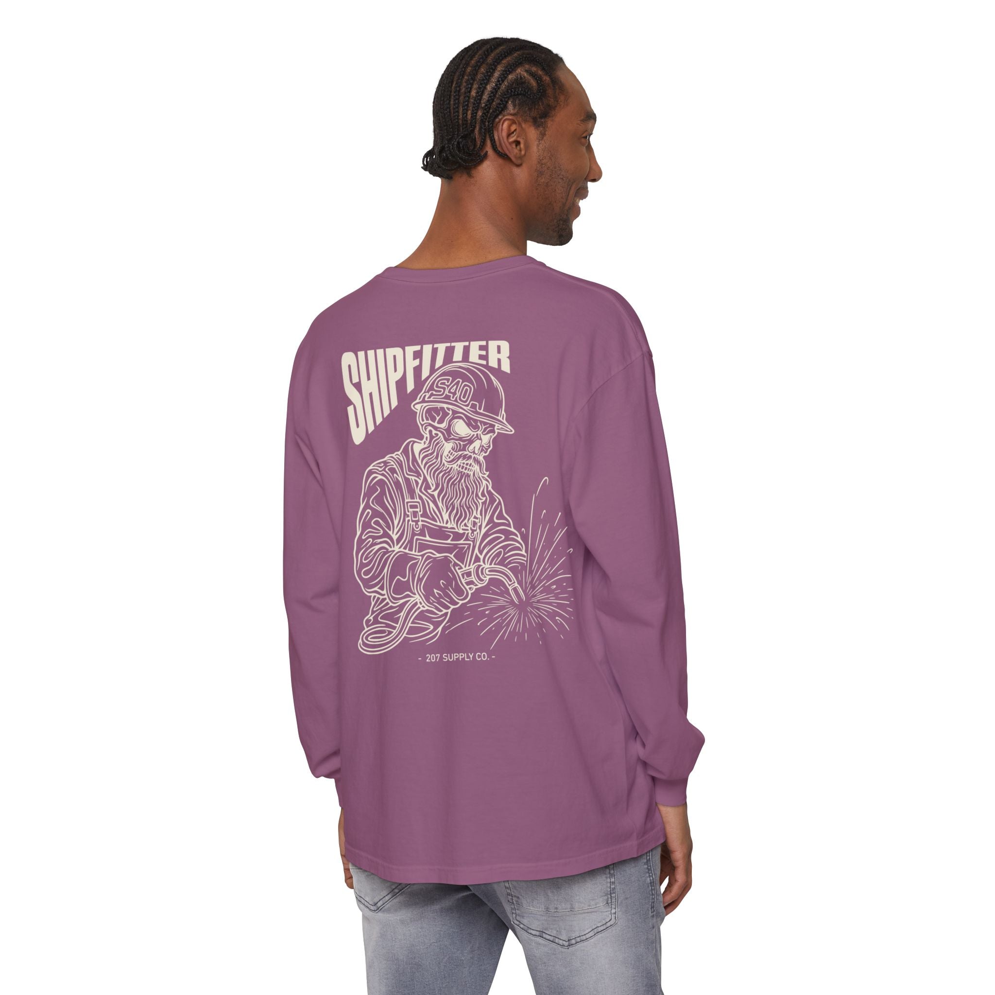 Shipfitter Bearded Skull Long Sleeve - Dark