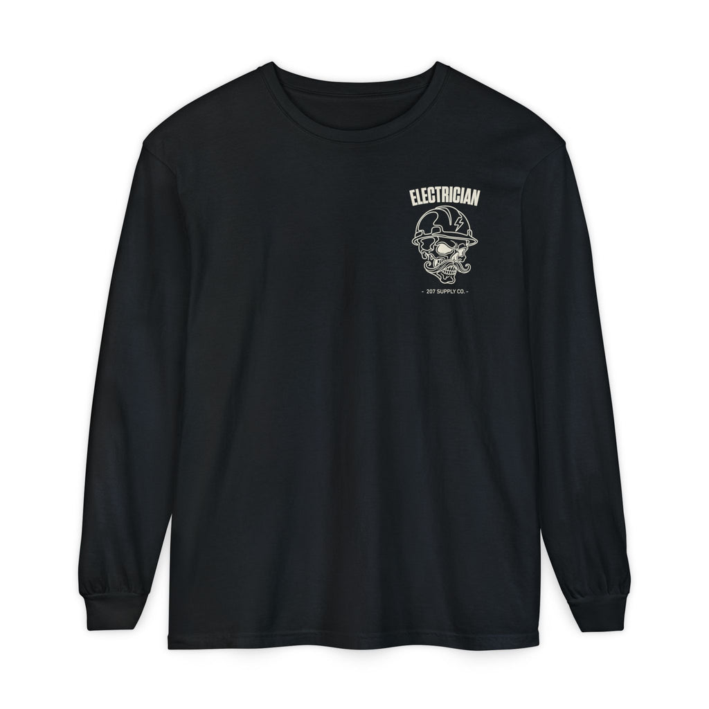 Electrician Skull Long Sleeve Tee - Dark