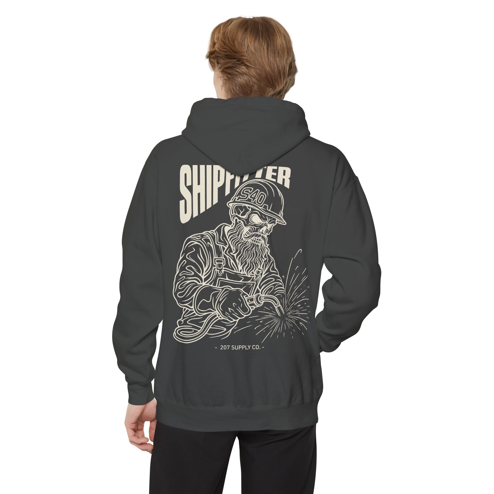 Shipfitter Bearded Skull Hoodie - Dark