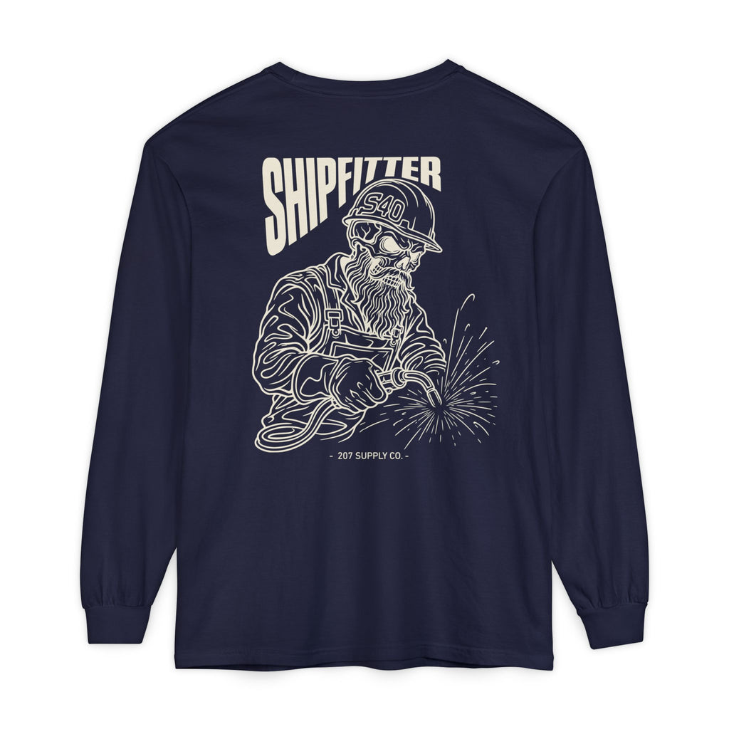 Shipfitter Bearded Skull Long Sleeve - Dark