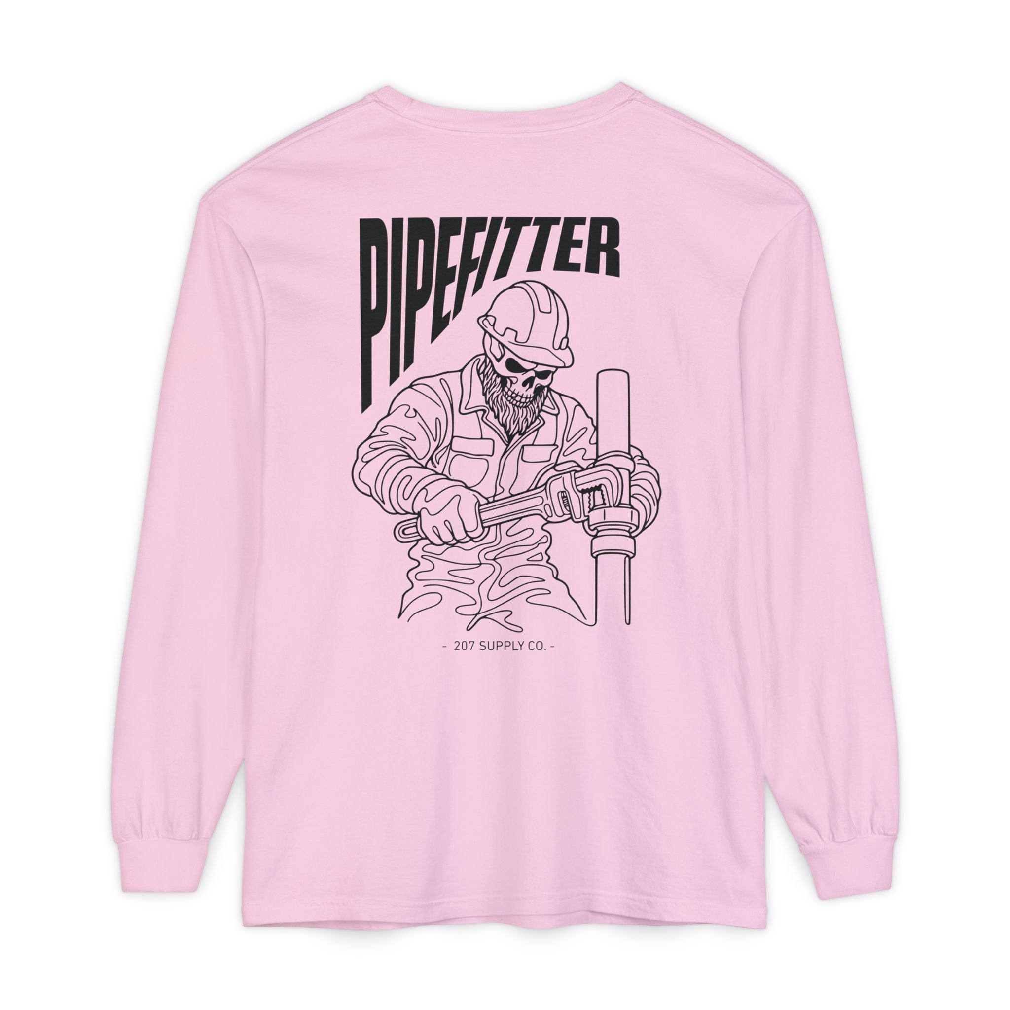 Pipefitter Skull Long Sleeve T-Shirt