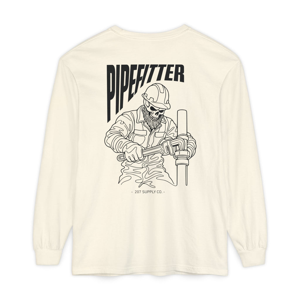 Pipefitter Skull Long Sleeve T-Shirt