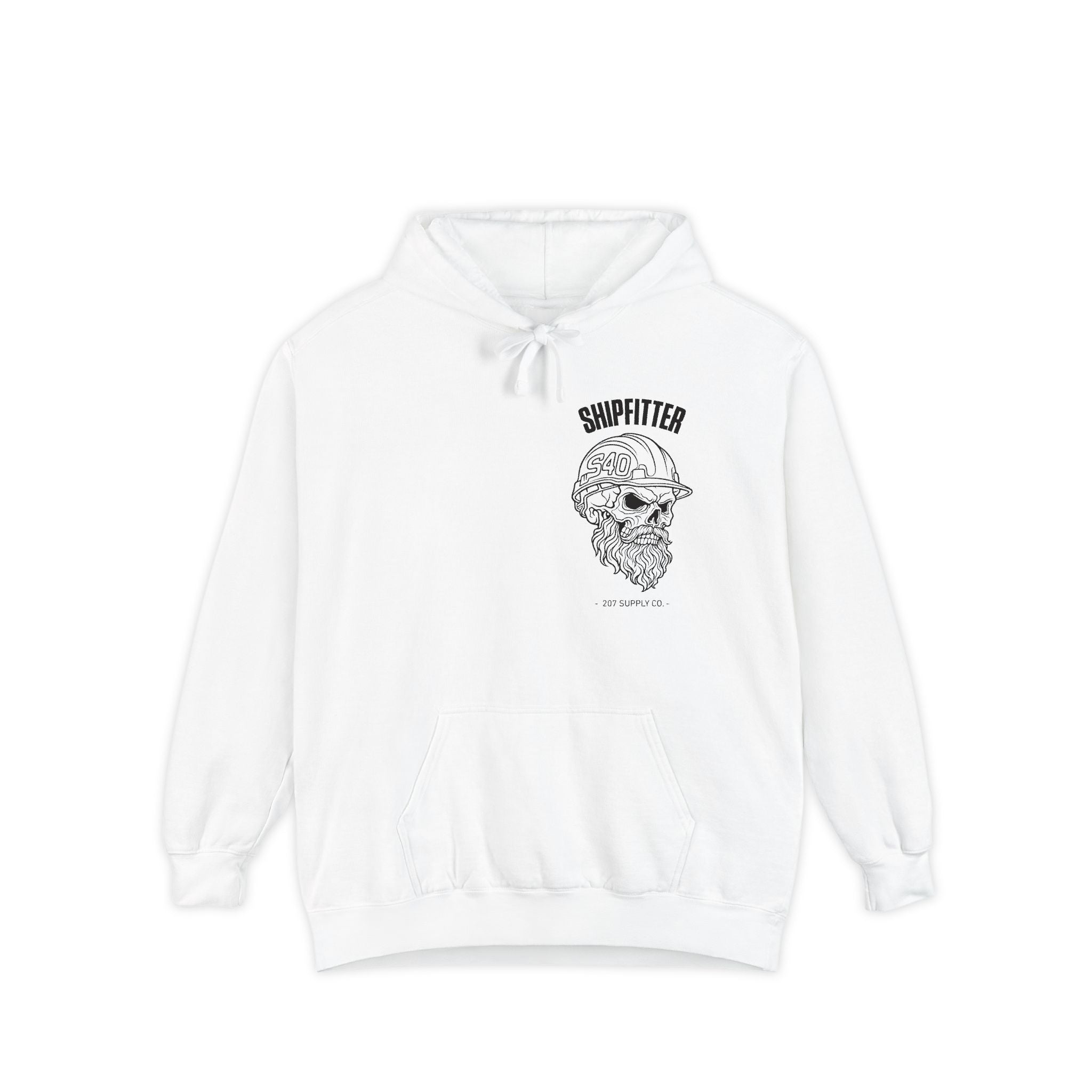Shipfitter Bearded Skull Hoodie — White