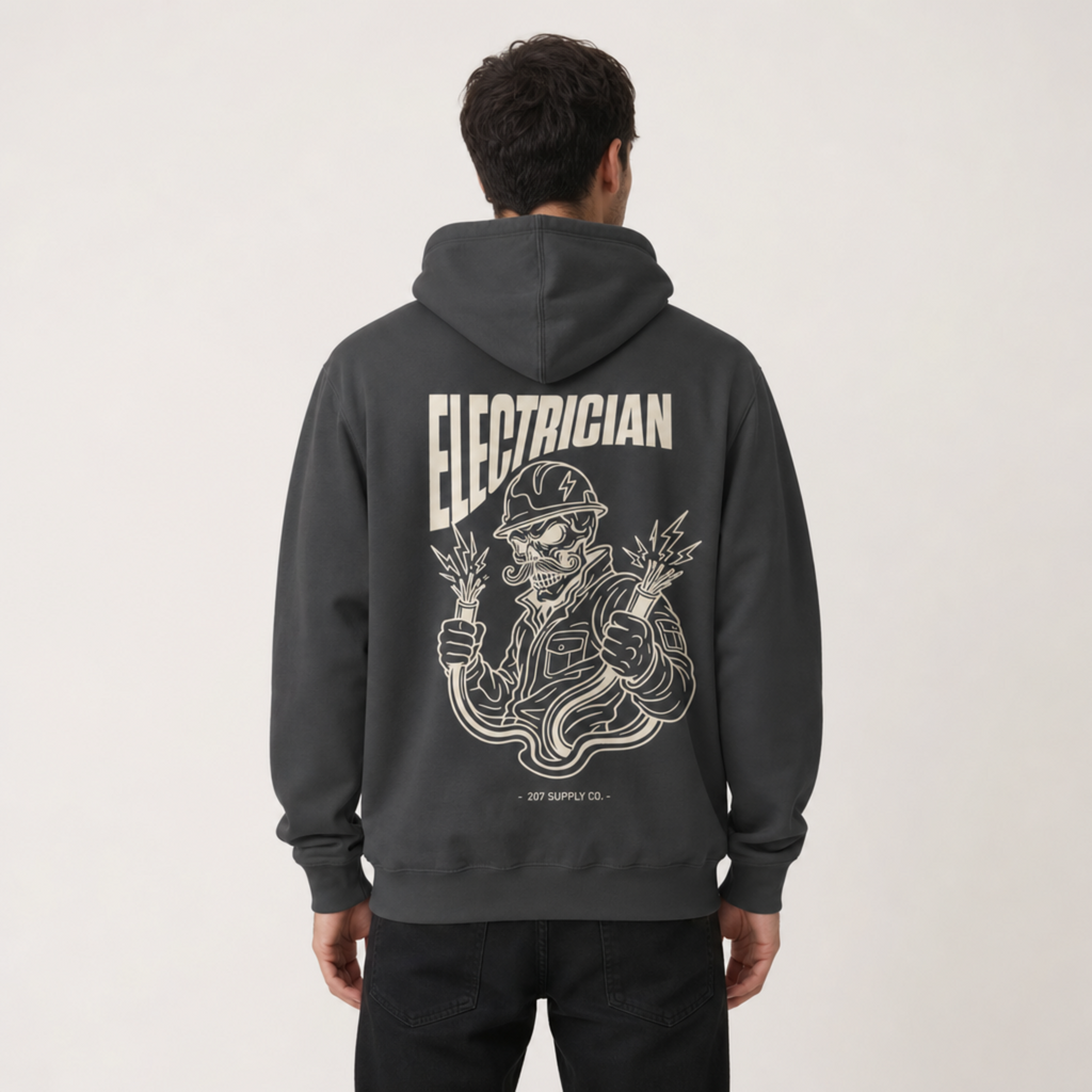 Electrician Skull Hoodie - Dark
