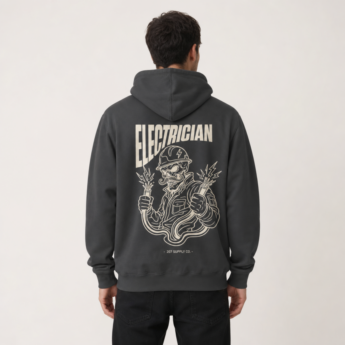Electrician Skull Hoodie - Dark