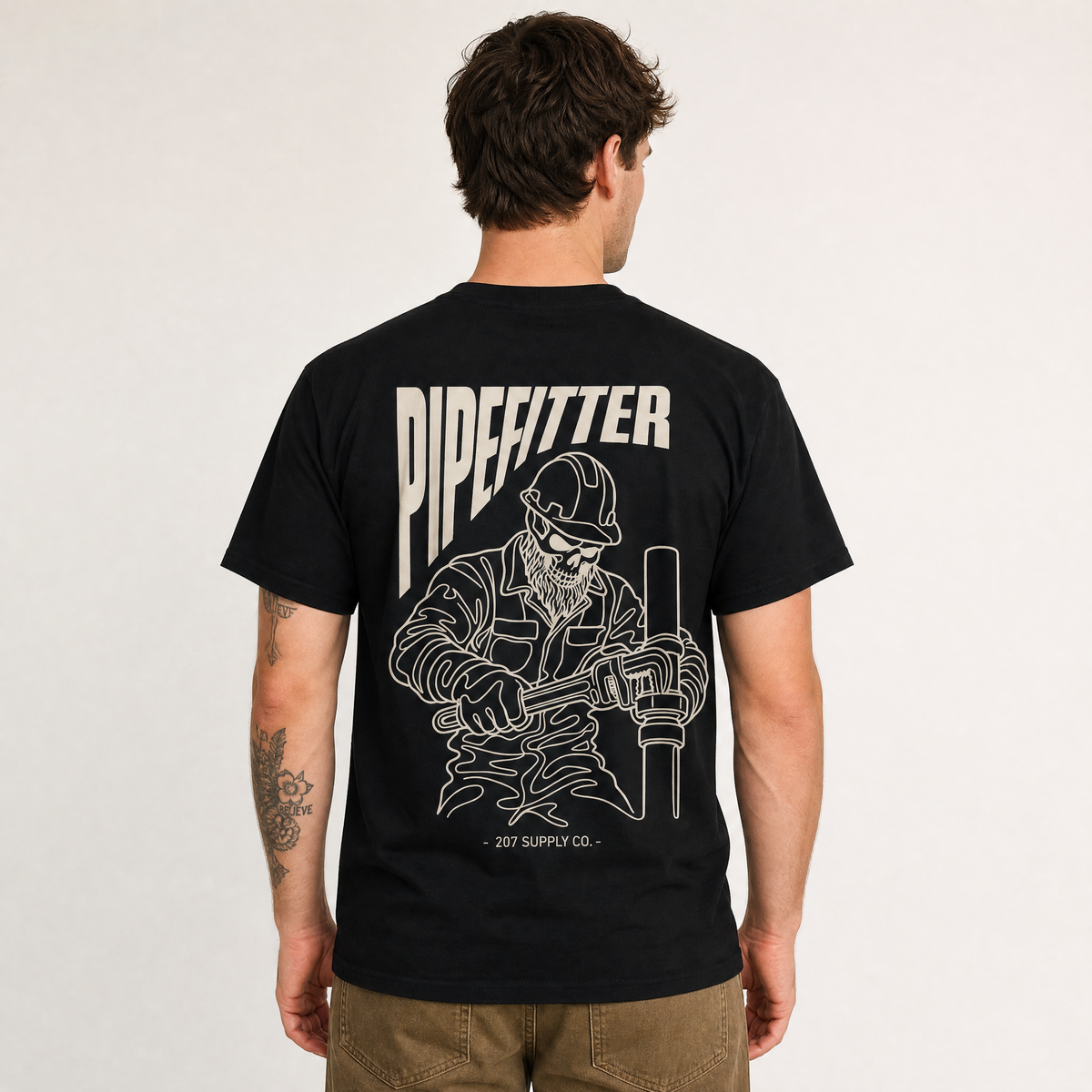 Pipefitter Skull Tee - Dark