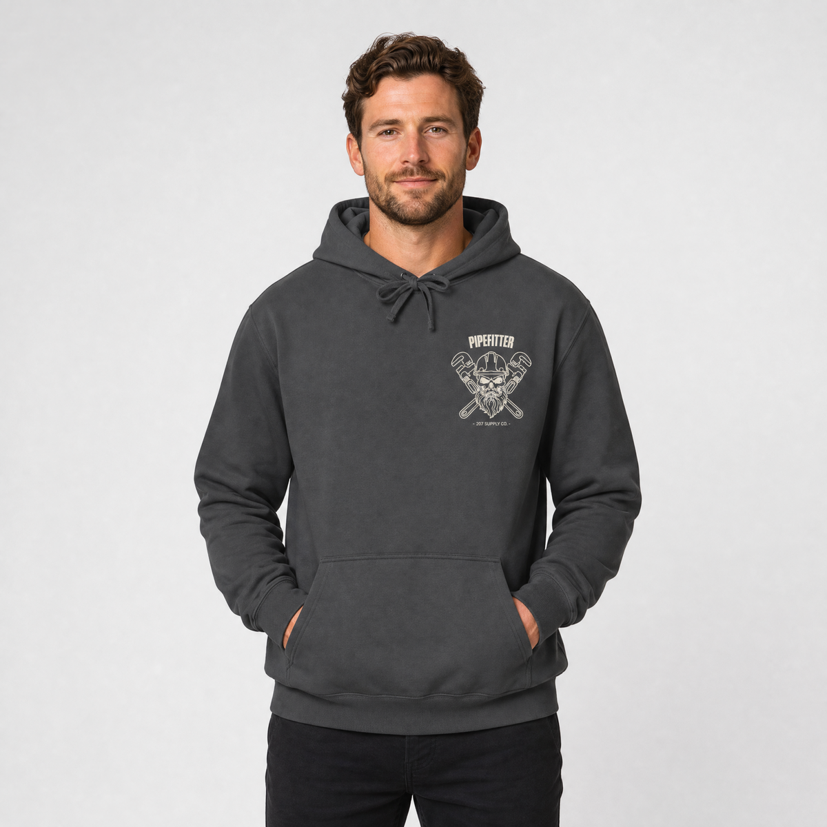 Pipefitter Skull Hoodie - Dark